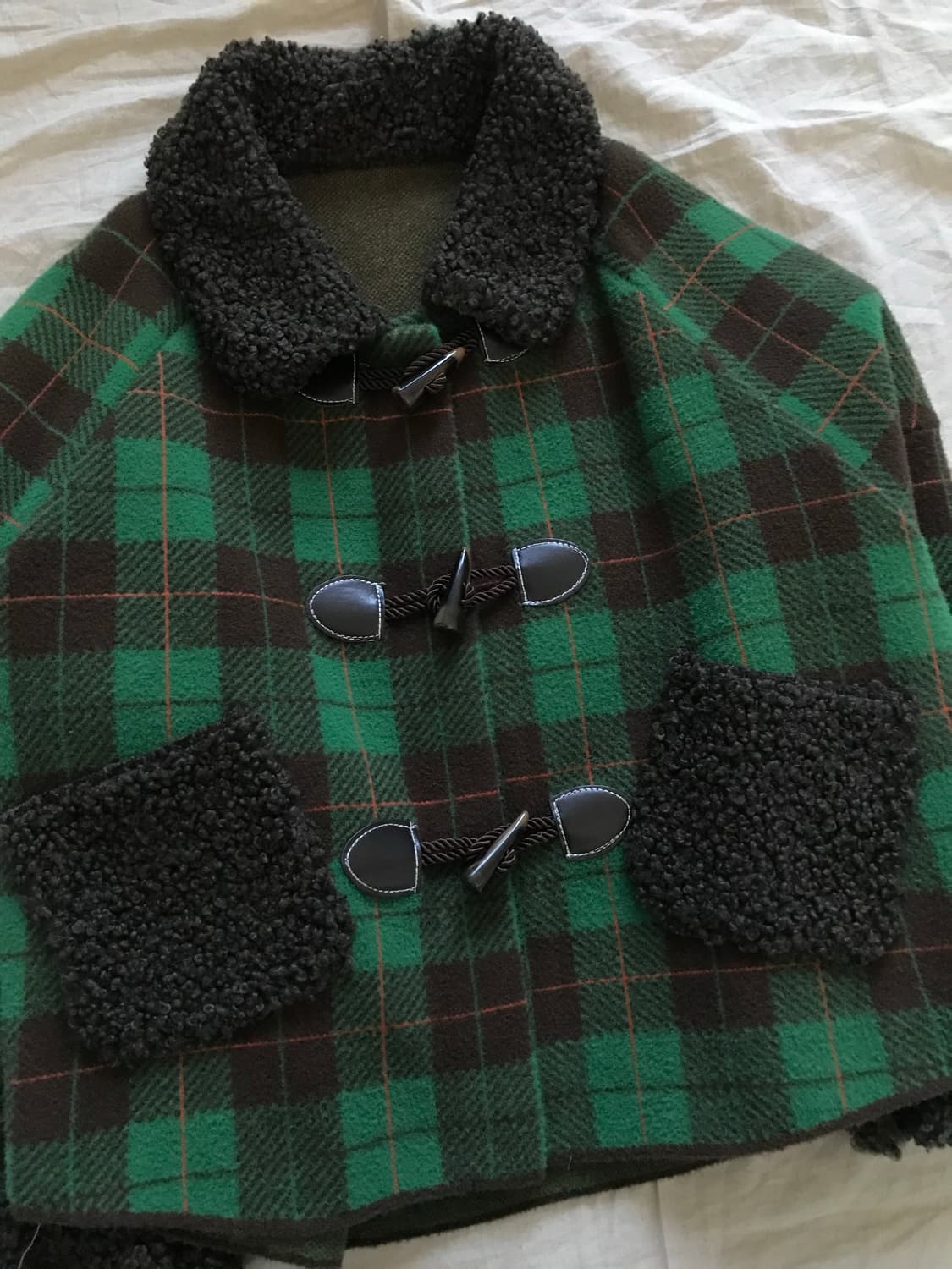 일본 JPN 빈티지 타단 체크 떡볶이 쉐르파 자켓 상품이미지8