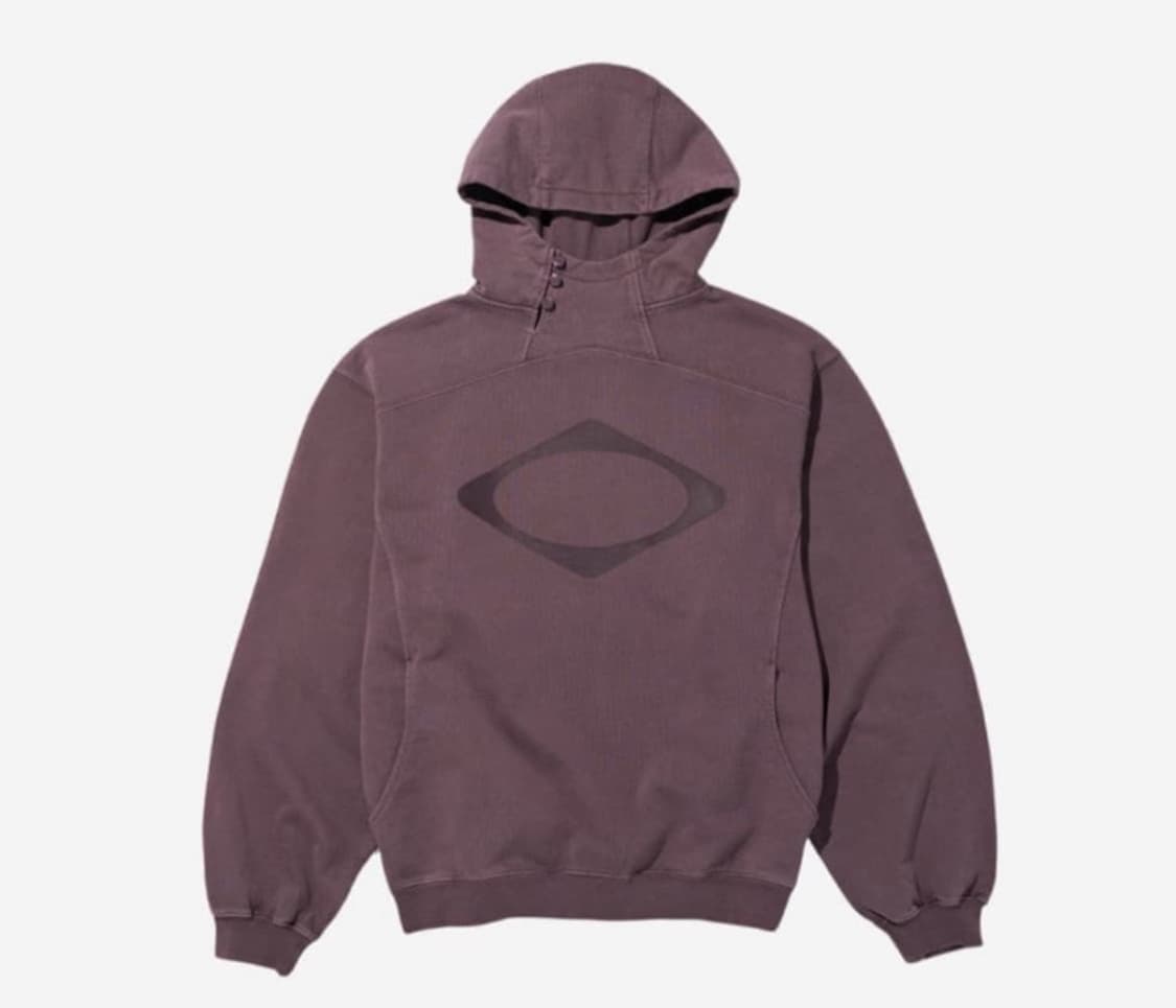 미스치프 롬버스 사이드버튼 후드티 레드브라운 상품이미지1