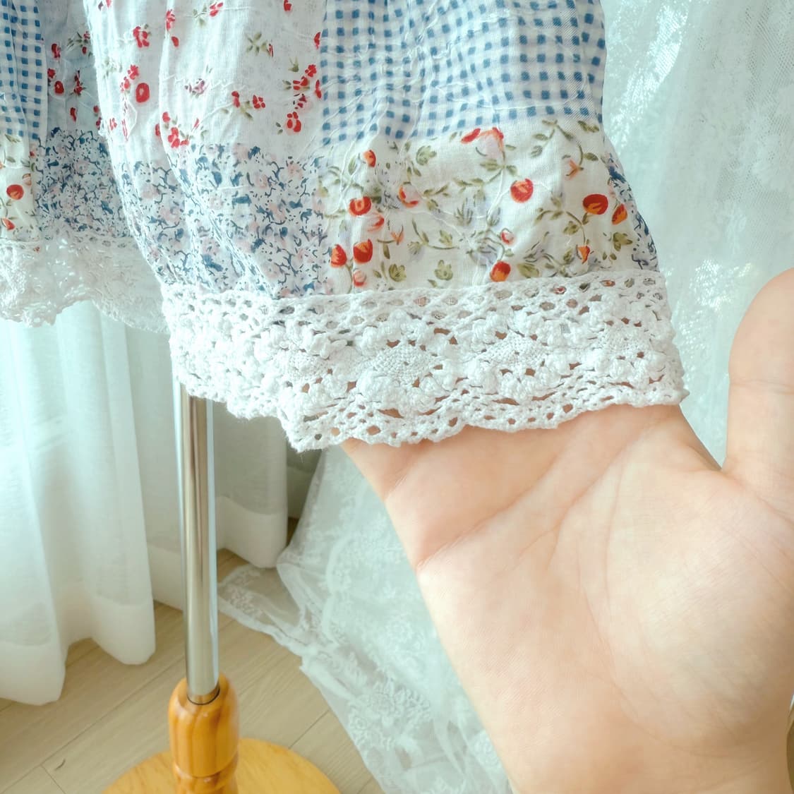 블루 패치 원피스 상품이미지5
