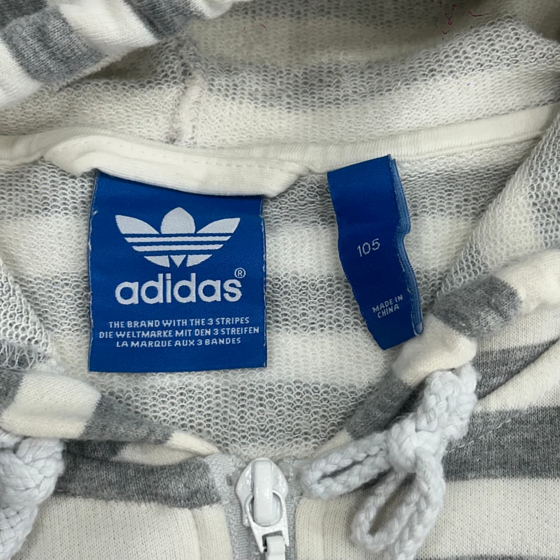 Adidas 아디다스 파이어버드 그레이 스트라이프 후드집업 상품이미지5
