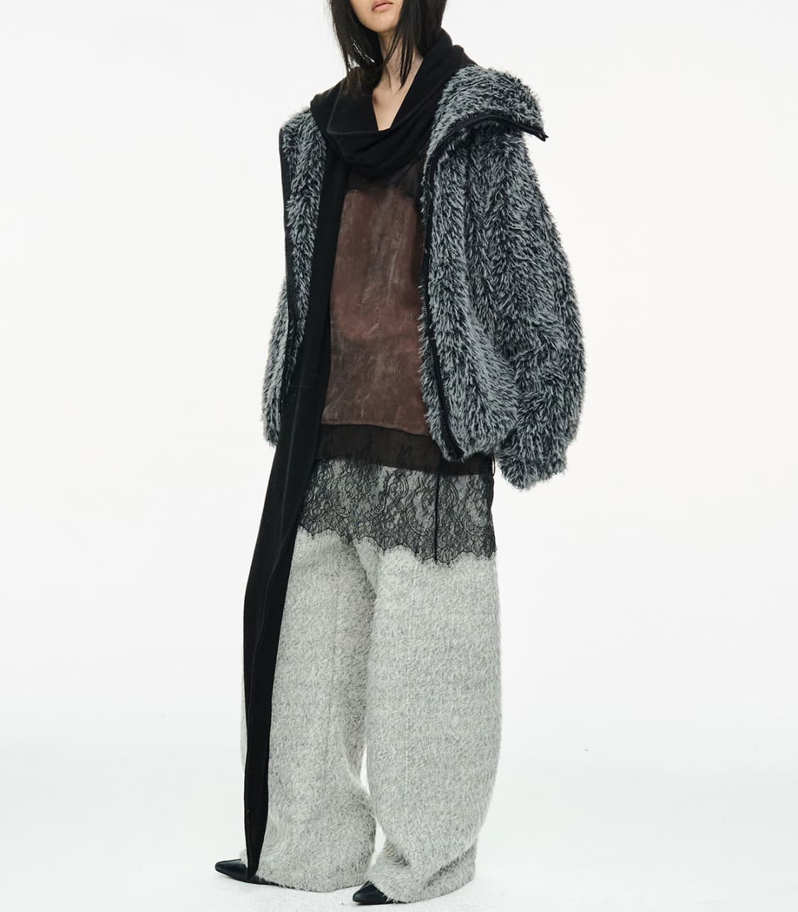 세릭 바라클라바 집업 차콜 후드 퍼 상품이미지5