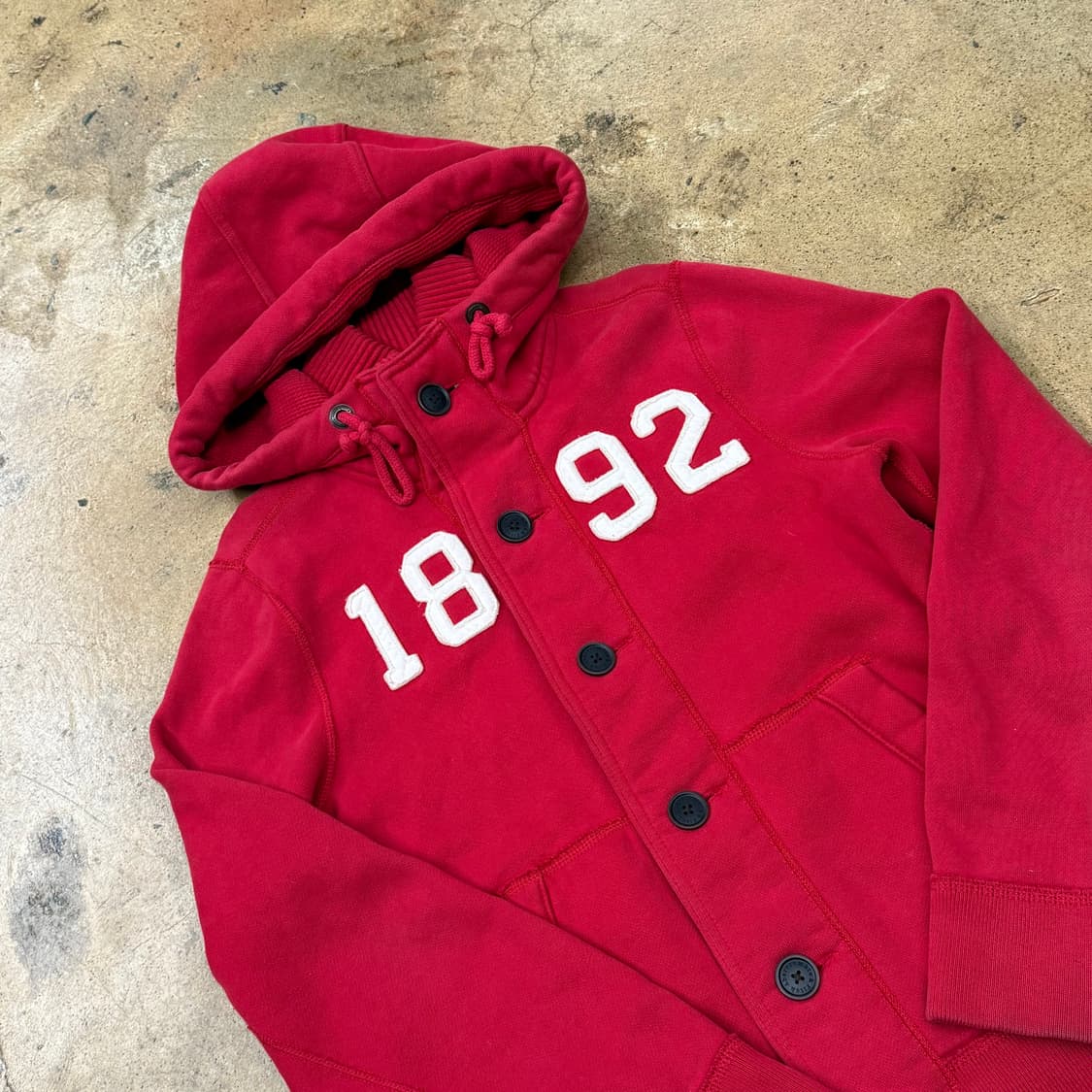 아베크롬비 레드 단추 후드집업  상품이미지1