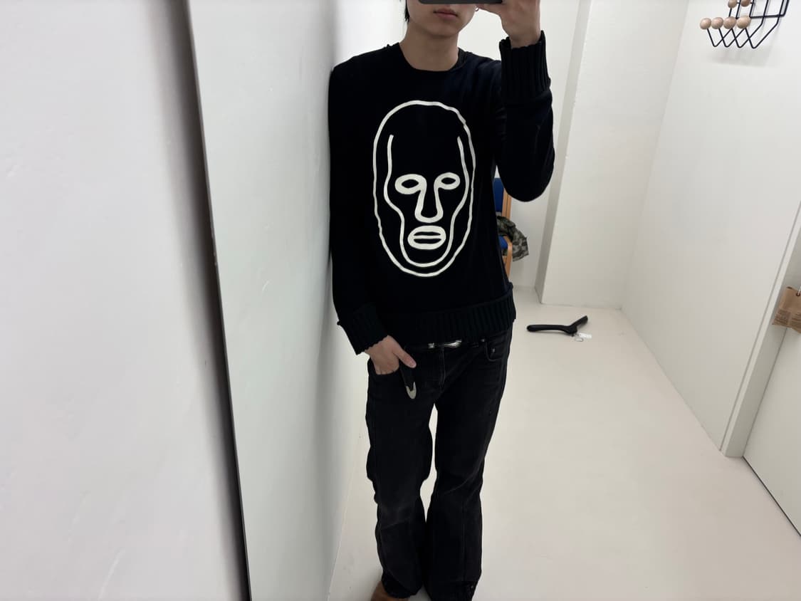 꼼데가르송 셔츠 x 알렉시 보클레어 휴먼페이스 니트 상품이미지1