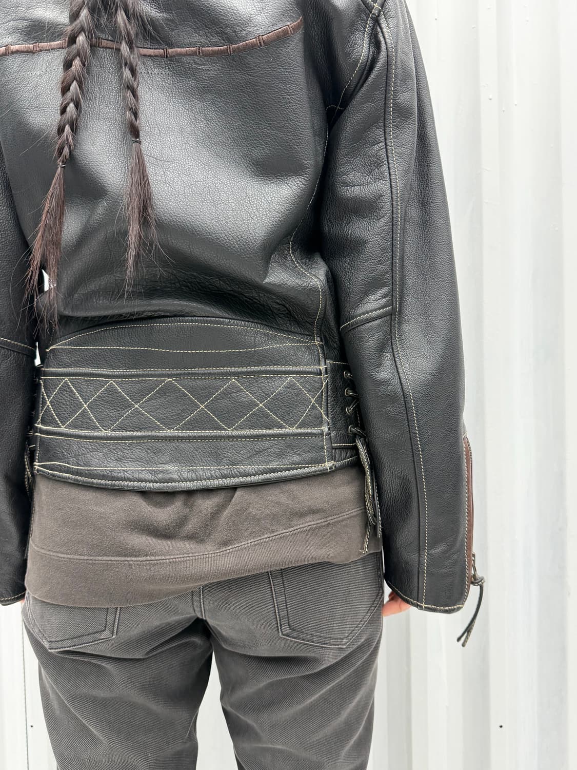 90s Intercrew cowhide biker jacket 상품이미지4