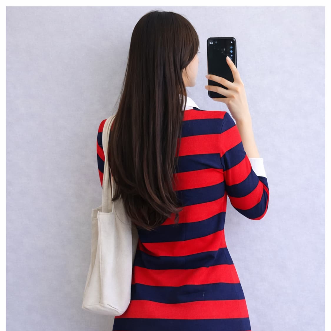 Y2K 타미힐피거클래식Tommy Hilfiger배색스트라이프 카라 원피스 상품이미지4