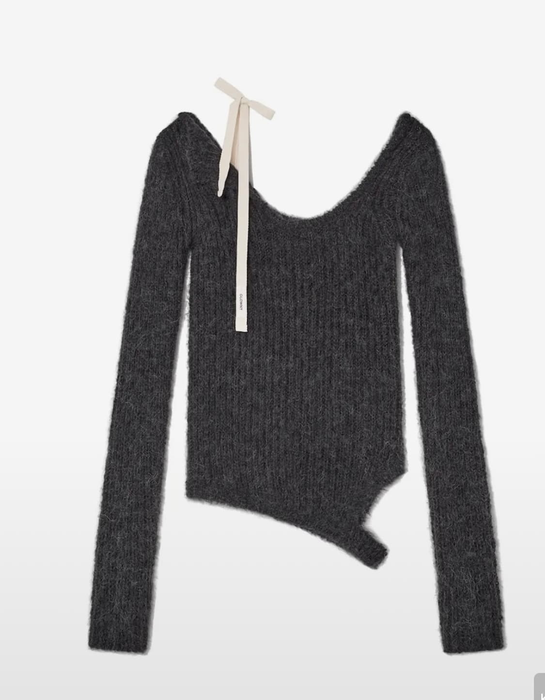 GLOWNY ISA ASYMMETRICAL KNIT TOP (SOOT) 상품이미지1