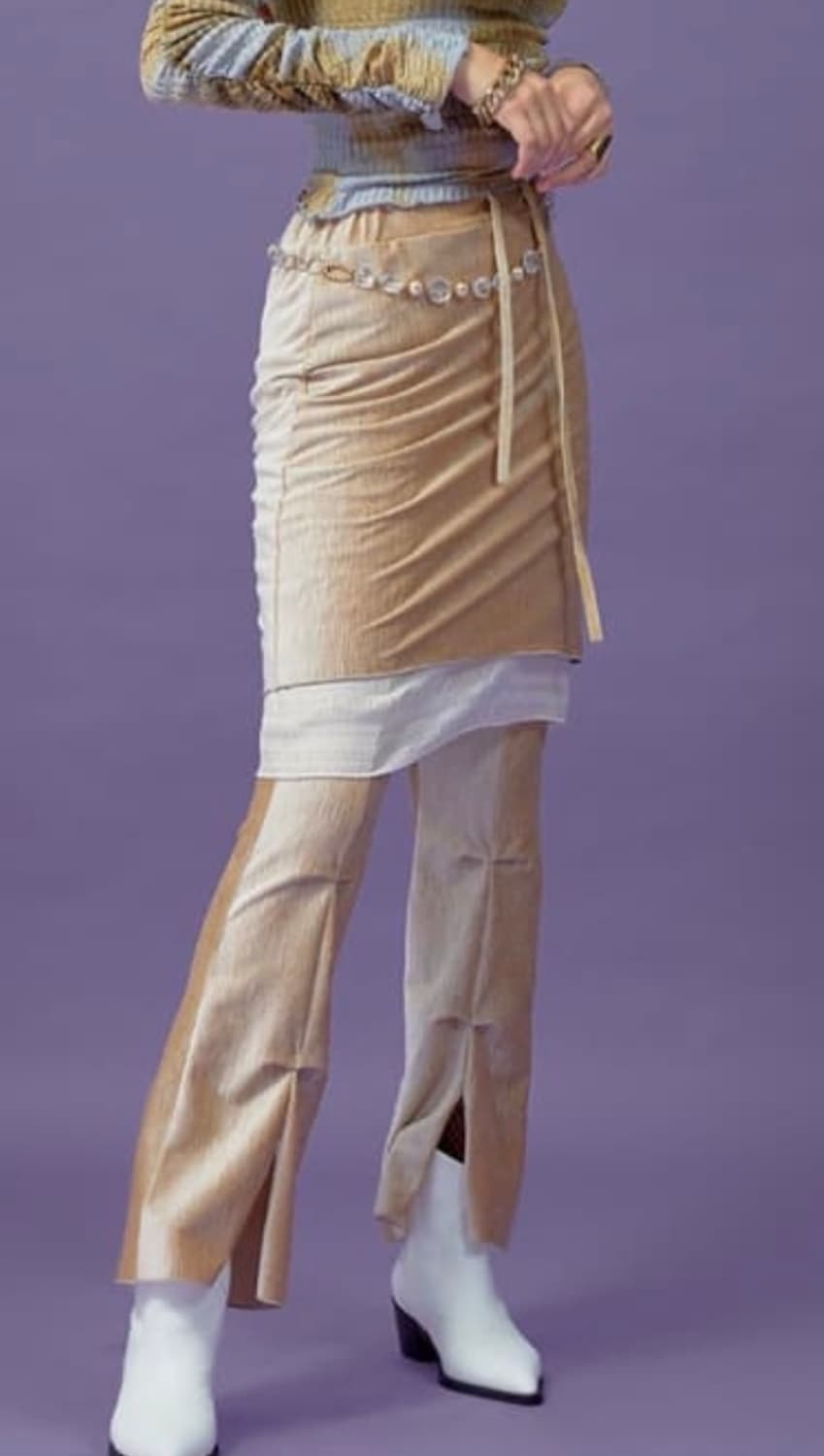 크랭크 핀턱 벨벳 팬츠 상품이미지1