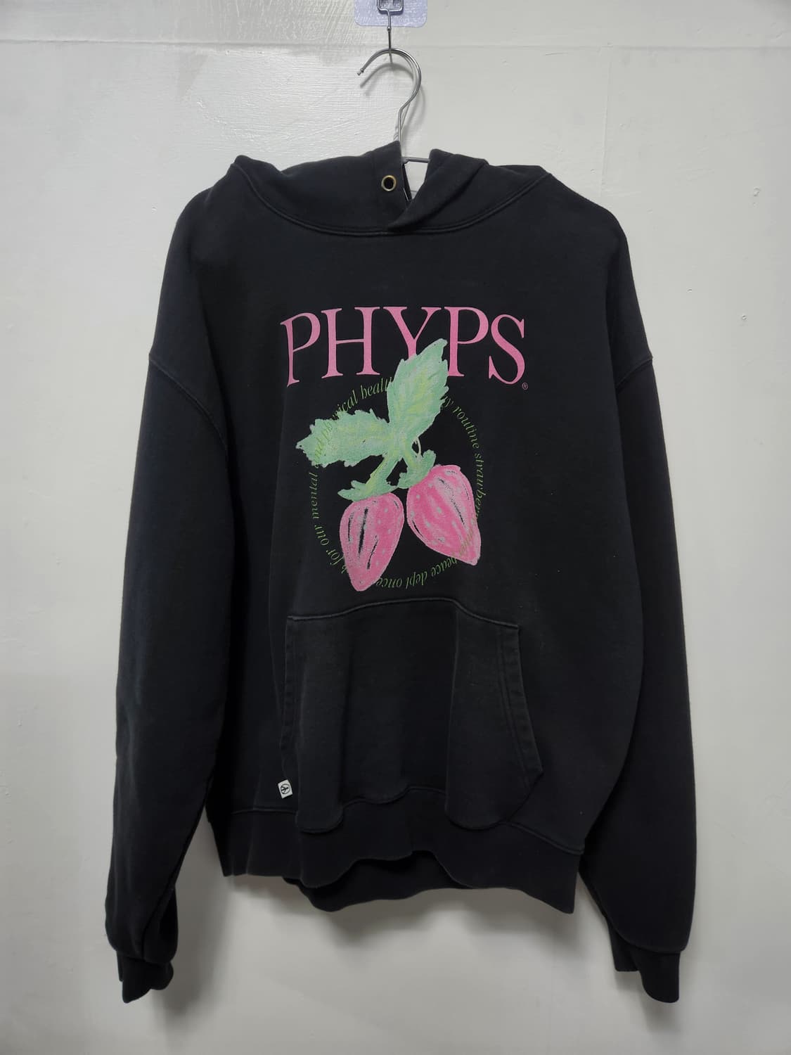PHYPS 스트로베리 후디 블랙 상품이미지1