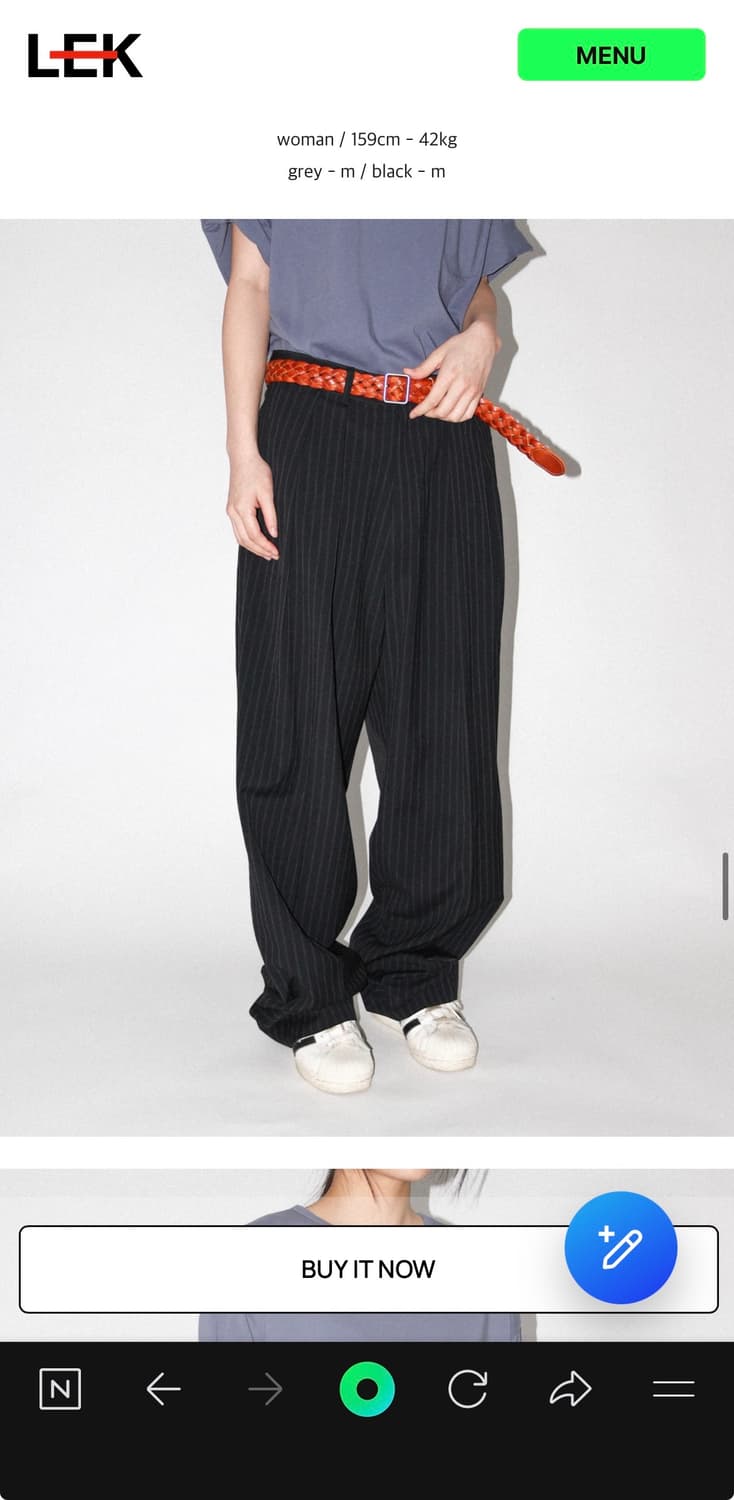 리키(leekie) 스트라이프 슬랙스 블랙 L 상품이미지1