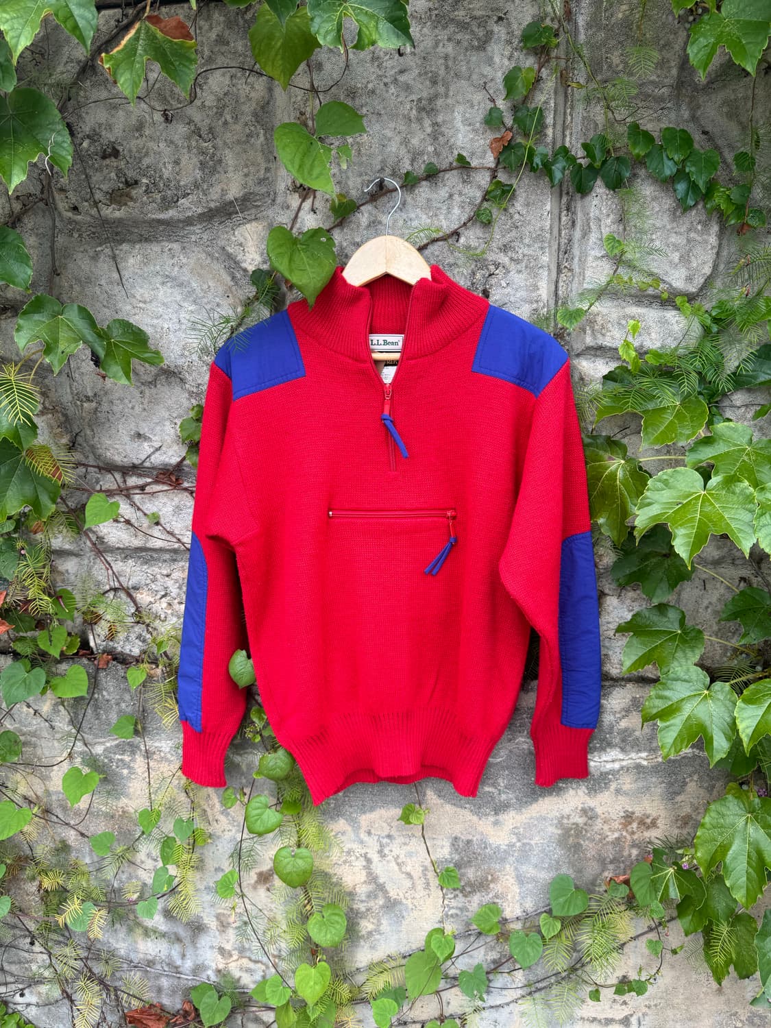80s L.L.Bean 1/4 집업 스키 컬렉션 울 니트 엘엘빈 니트 상품이미지1