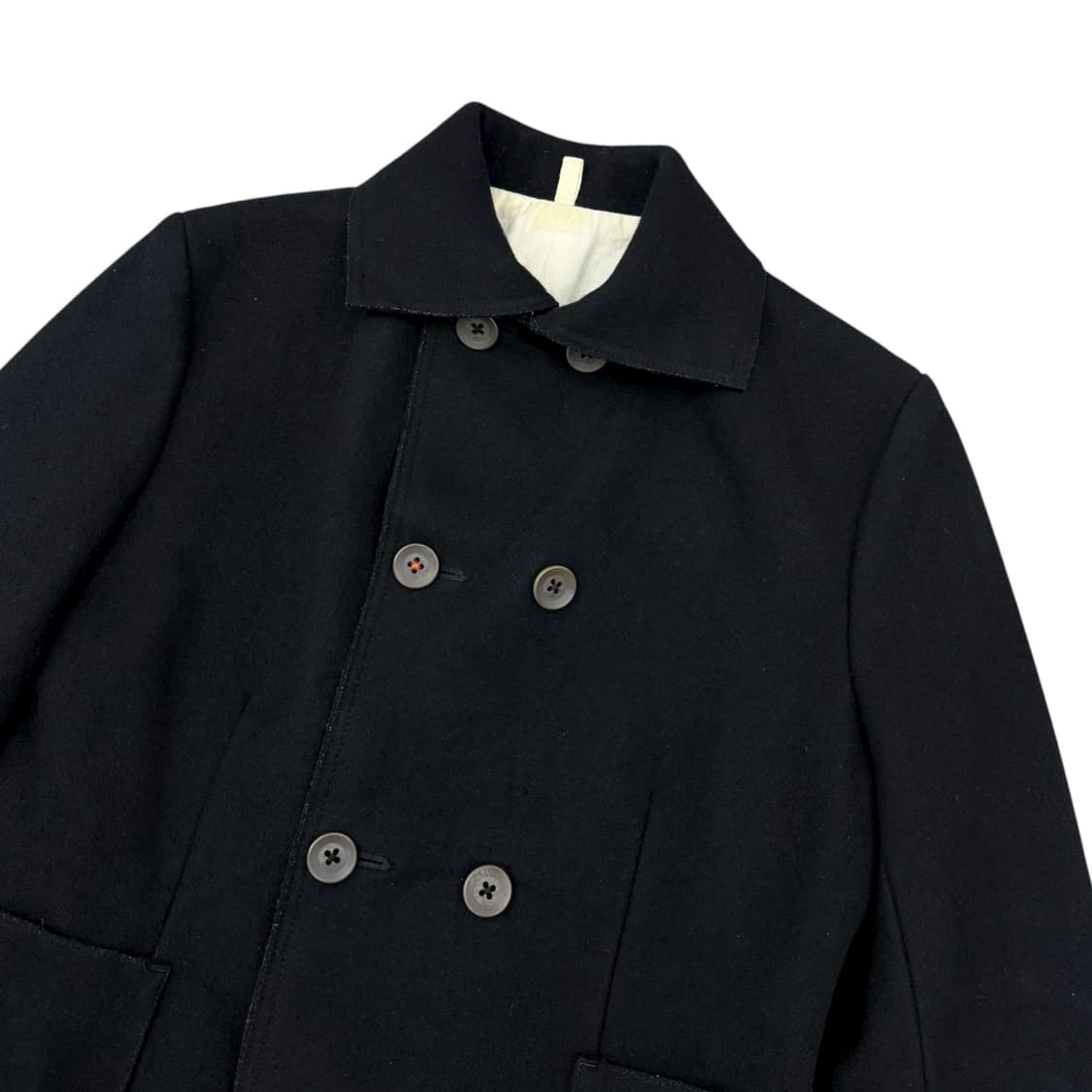 45rpm 블랙 울 캐시미어 혼방 피코트 숏코트 상품이미지3