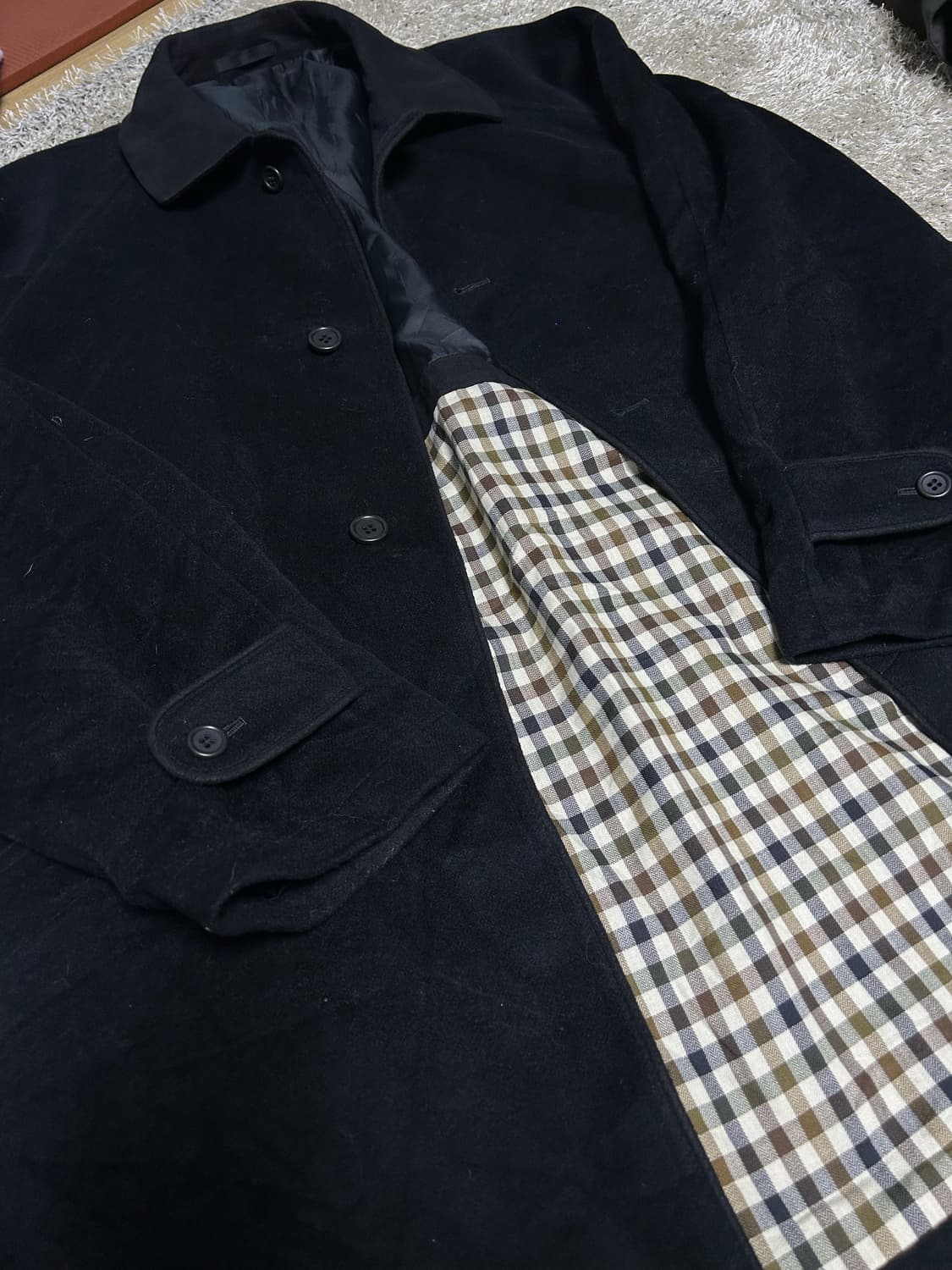 카라 투톤 캐시미어 코트 사이즈 105~110 상품이미지2