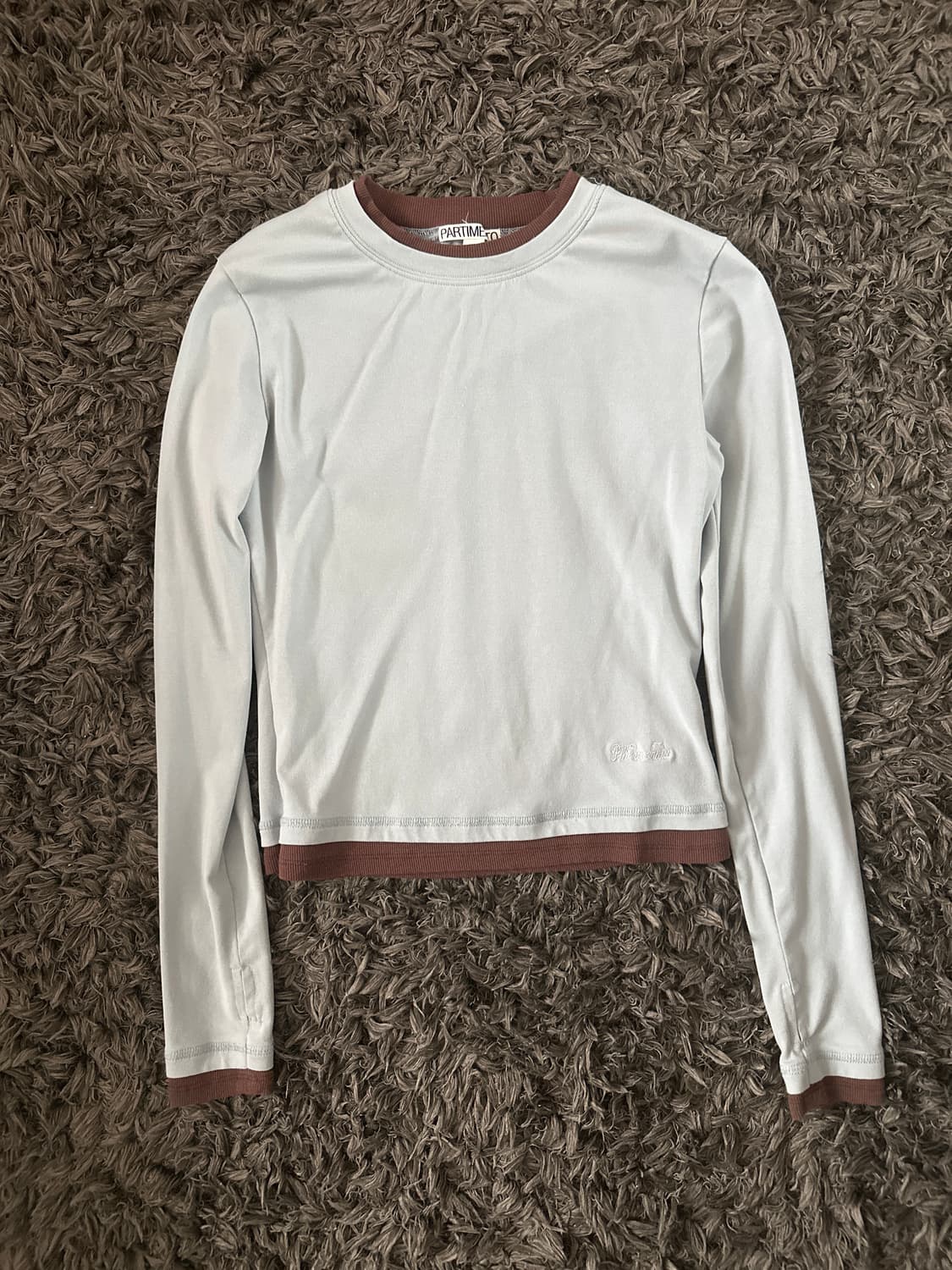 파르티멘토 우먼 더블 레이어드 롱 슬리브 티 스카이 상품이미지1