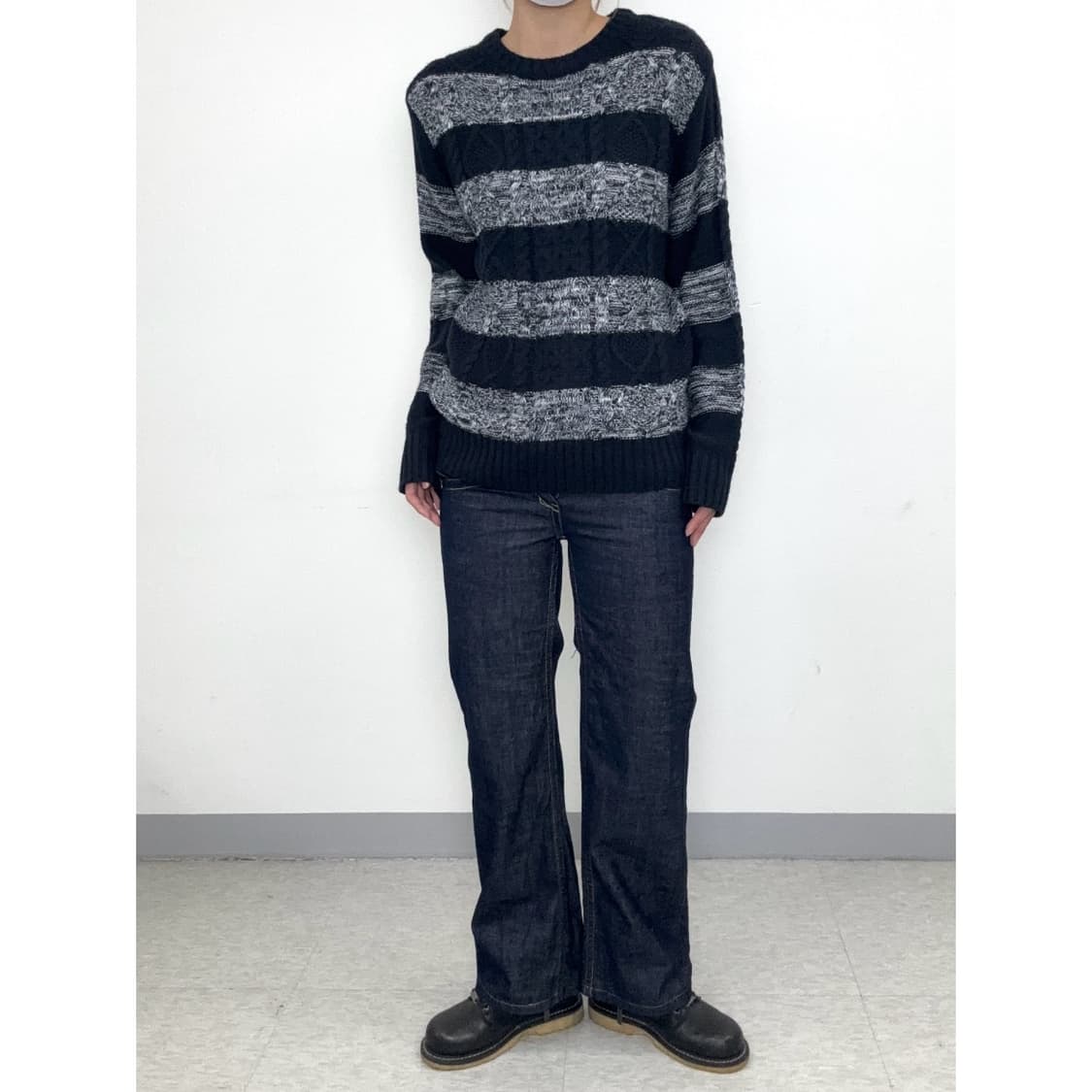 빈티지 락시크 네이비 니트 상품이미지2