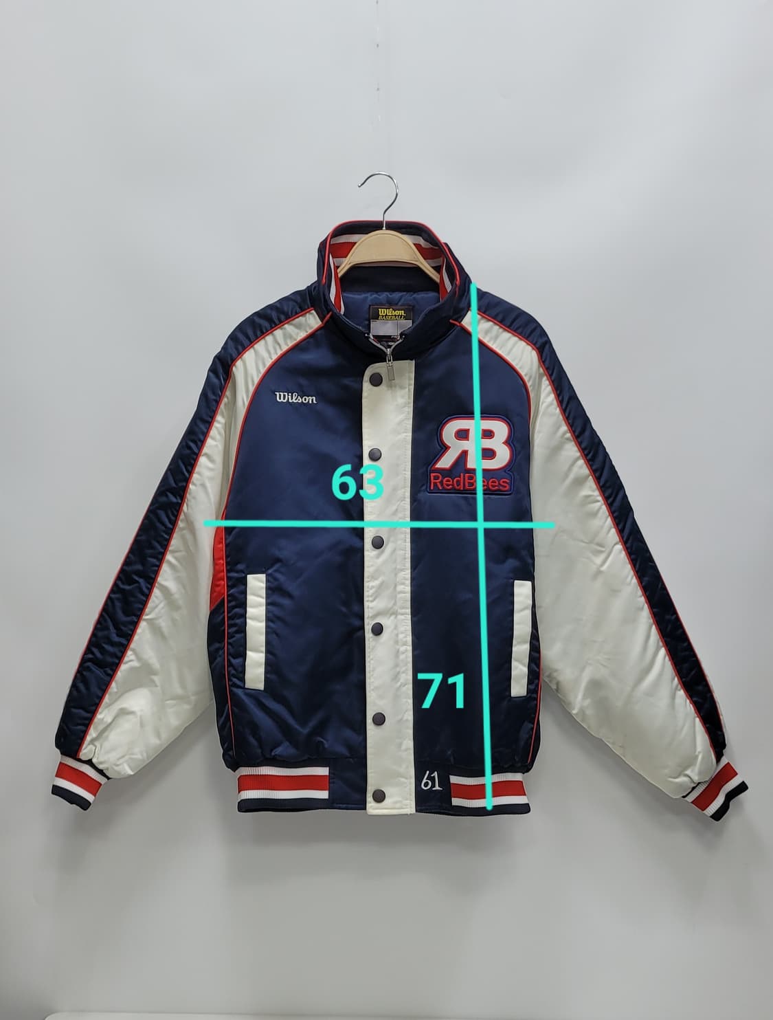 Wilson 윌슨 누빔 내피 야구 점퍼 / 남 105 네이비 
 상품이미지10