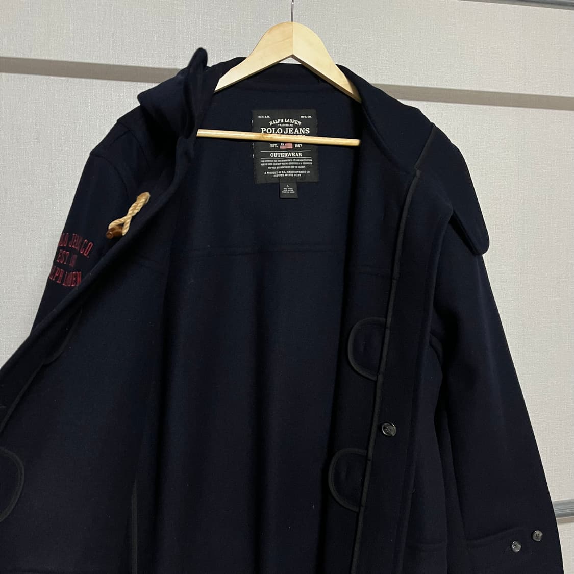 폴로 랄프로렌 더플코트 블랙 L 상품이미지9
