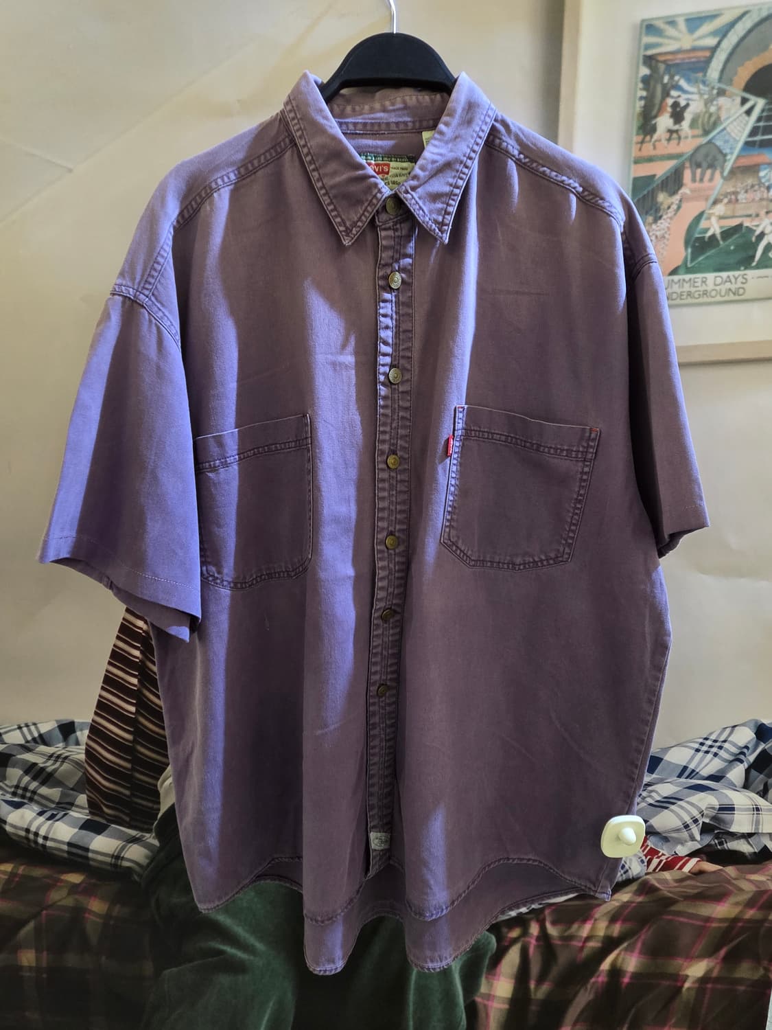 Levis 리바이스 빈티지퍼플 반팔셔츠 상품이미지1
