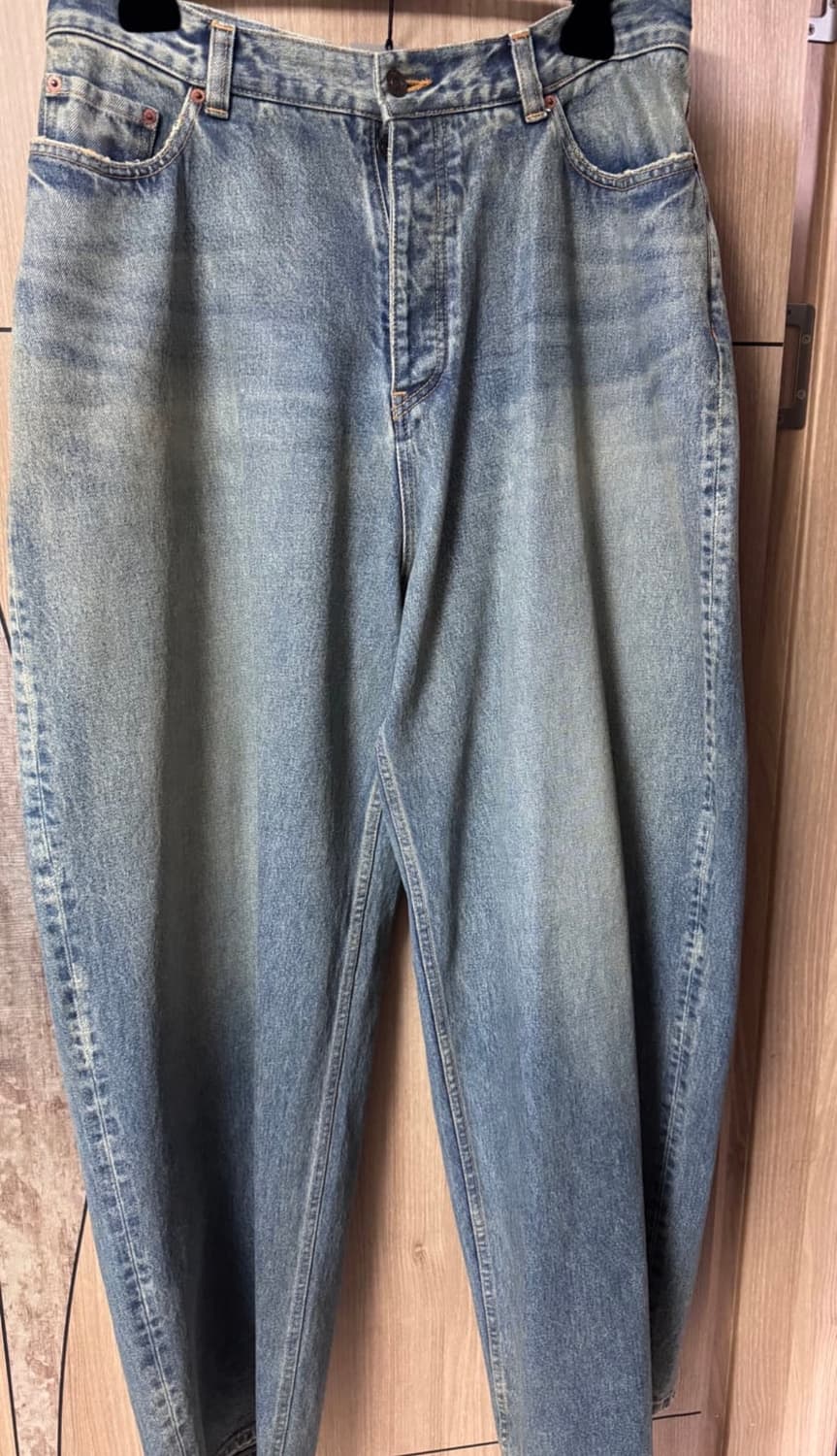 발렌시아가 블루 코팅 라지 배기 소프트 데님 s 상품이미지4