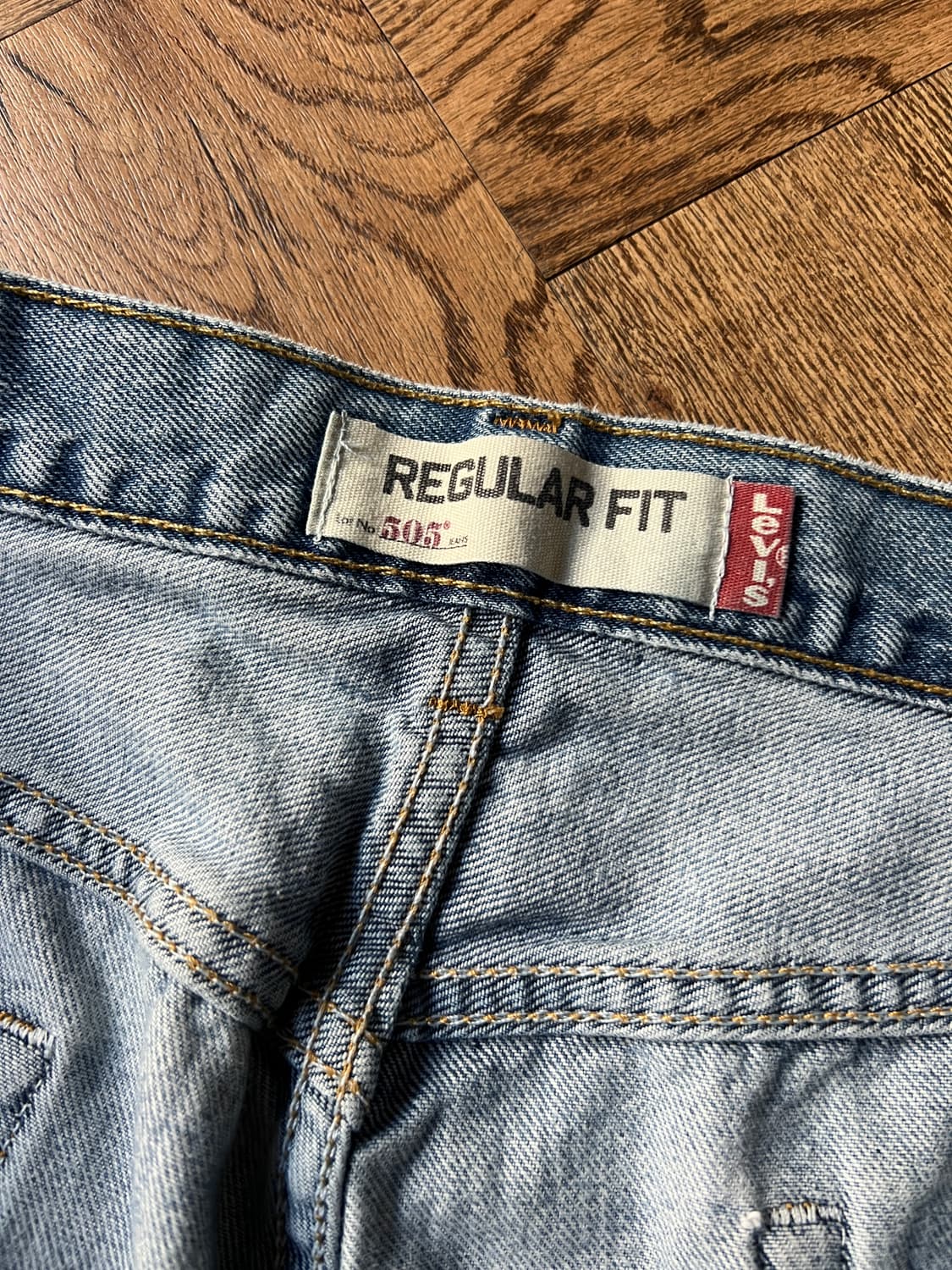 [36]리바이스 USA 505 빈티지 워싱 레귤러 스트레이트 데님 팬츠 상품이미지4