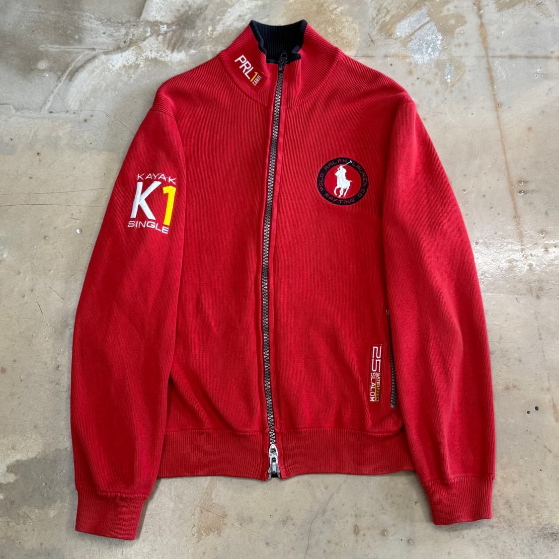 M 폴로랄프로렌 PRL1 레이싱 레드 니트 집업 상품이미지2