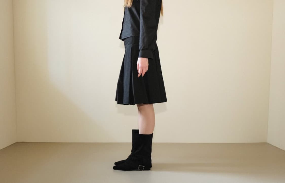 루즈슬립오버 플리츠 미디스커트 상품이미지3