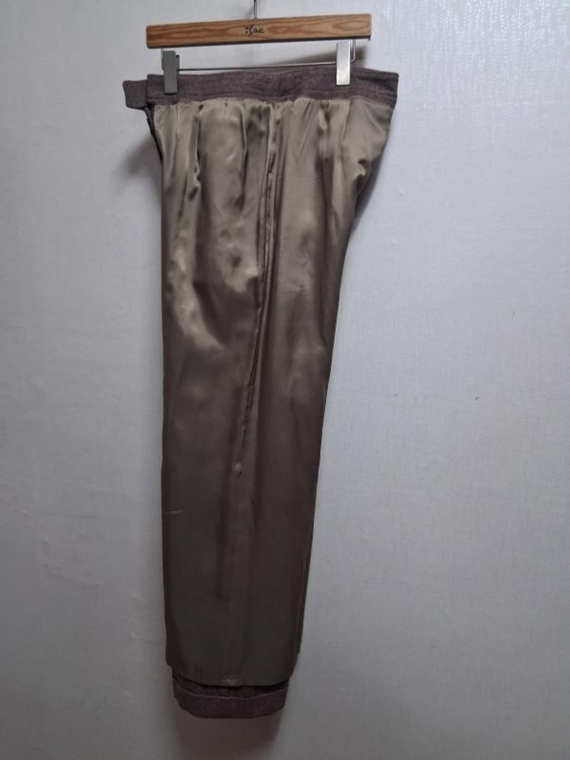 테일러드 여성 브라운 해링본 모직와이드팬츠 30인치 상품이미지3