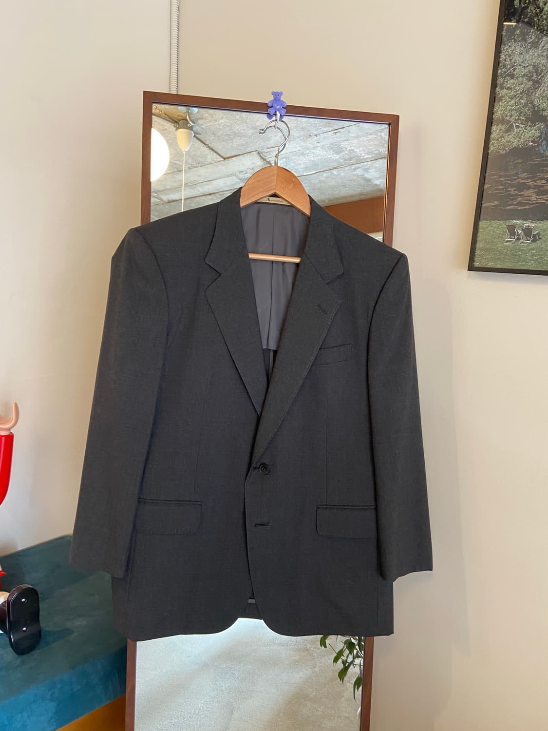 아쿠아커스텀 회색 남성 정장 자켓 상품이미지1