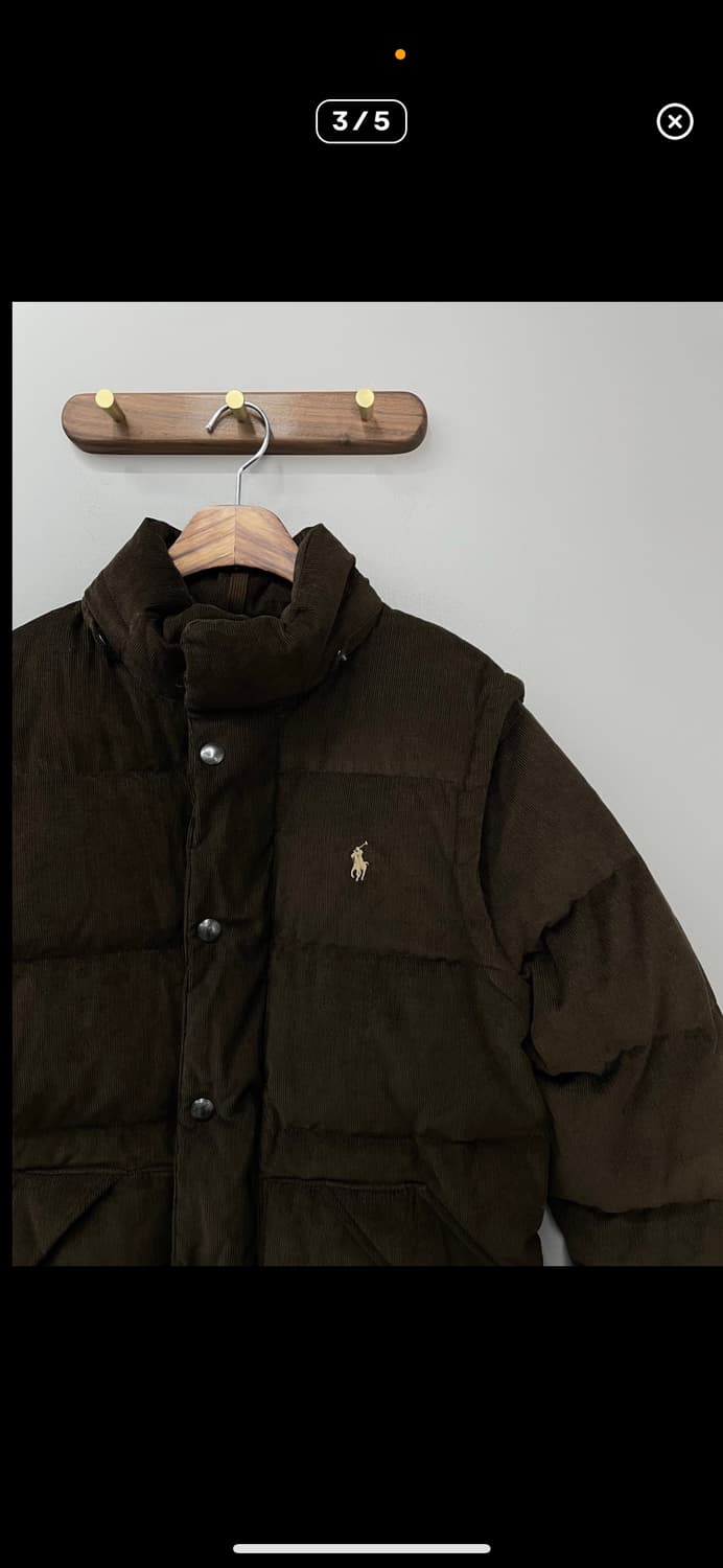 폴로랄프로렌 브라운 코듀로이 컨버터블 다운 패딩 (탈부착가능) A2770 상품이미지3