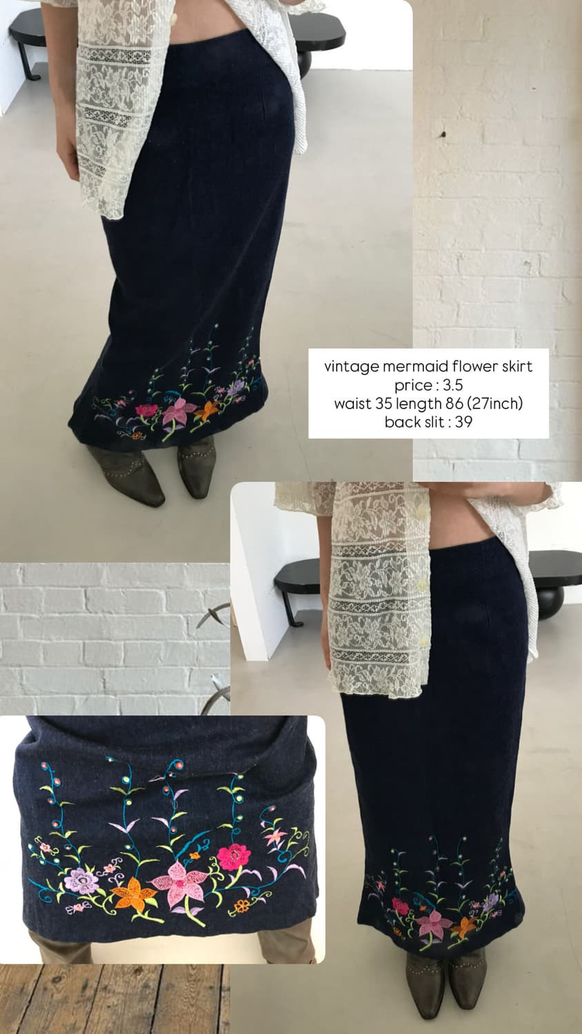 vintage mermaid flower skirt 상품이미지7
