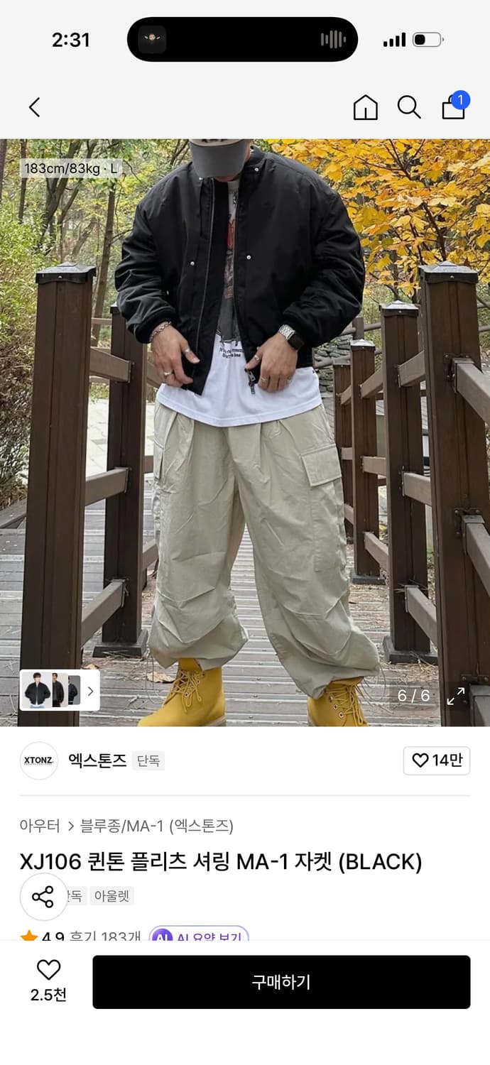 엑스톤즈 ma-1 자켓 (L) 상품이미지2