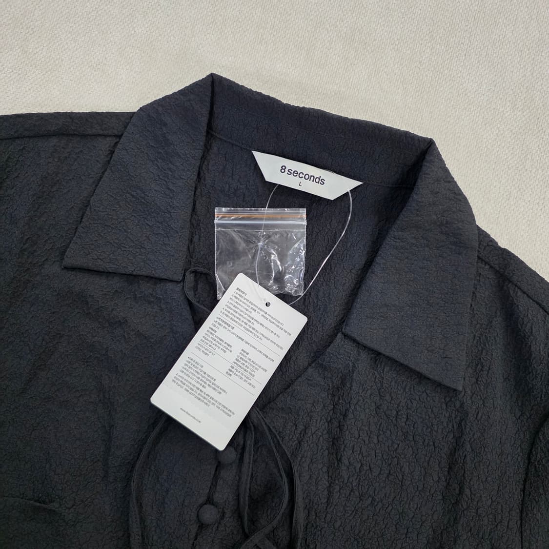 L 새상품 에잇세컨즈 링클 리본 블라우스 0225J 상품이미지2