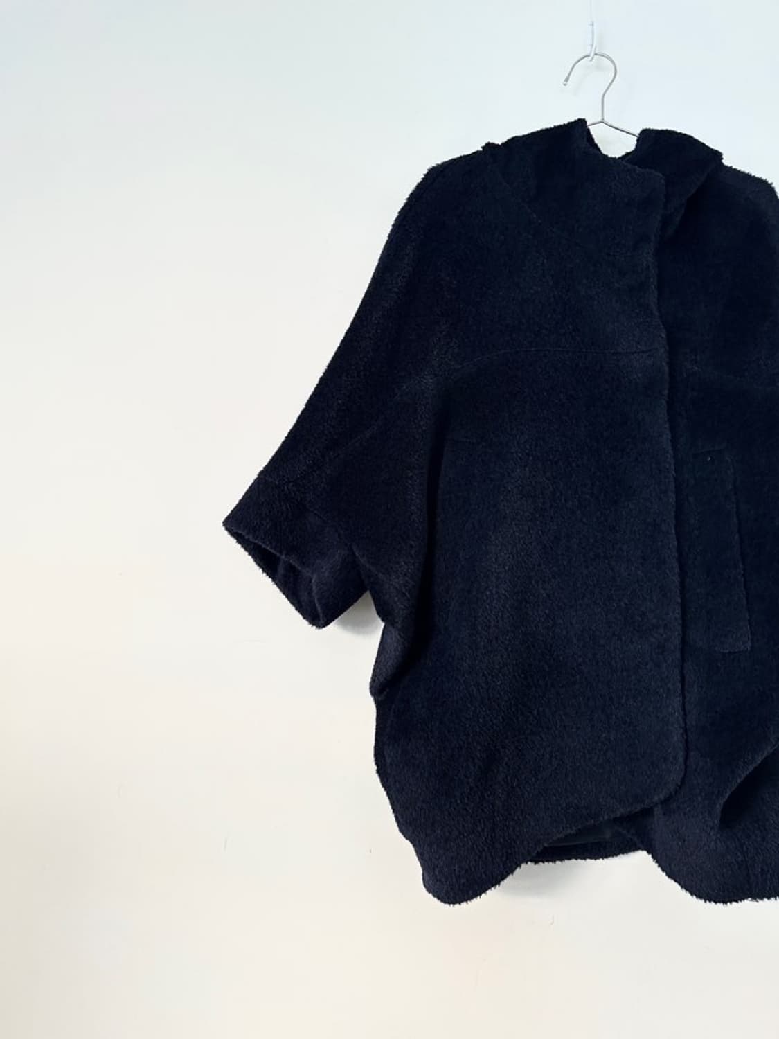 poncho warm alpaca hoody coat / navy 상품이미지3