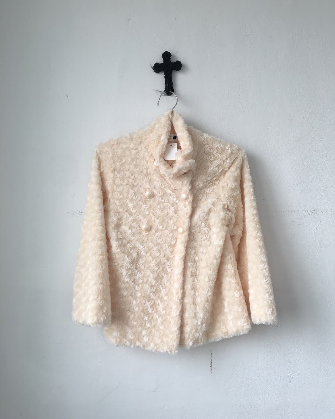 Double button fake fur high neck jacket 상품이미지2