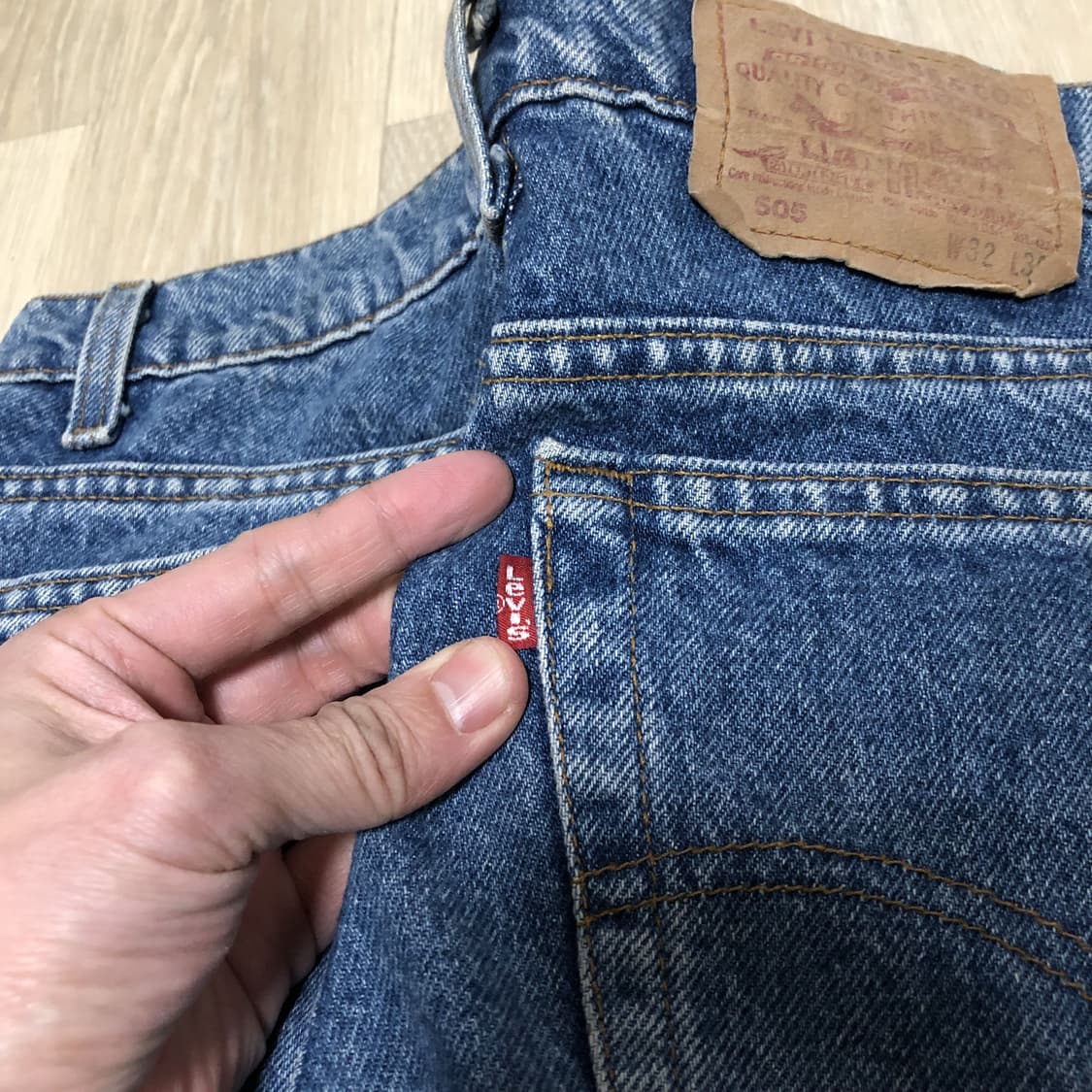 (30) 90s 리바이스 Levi's 505 미국제 레귤러핏 연청 데님 상품이미지10