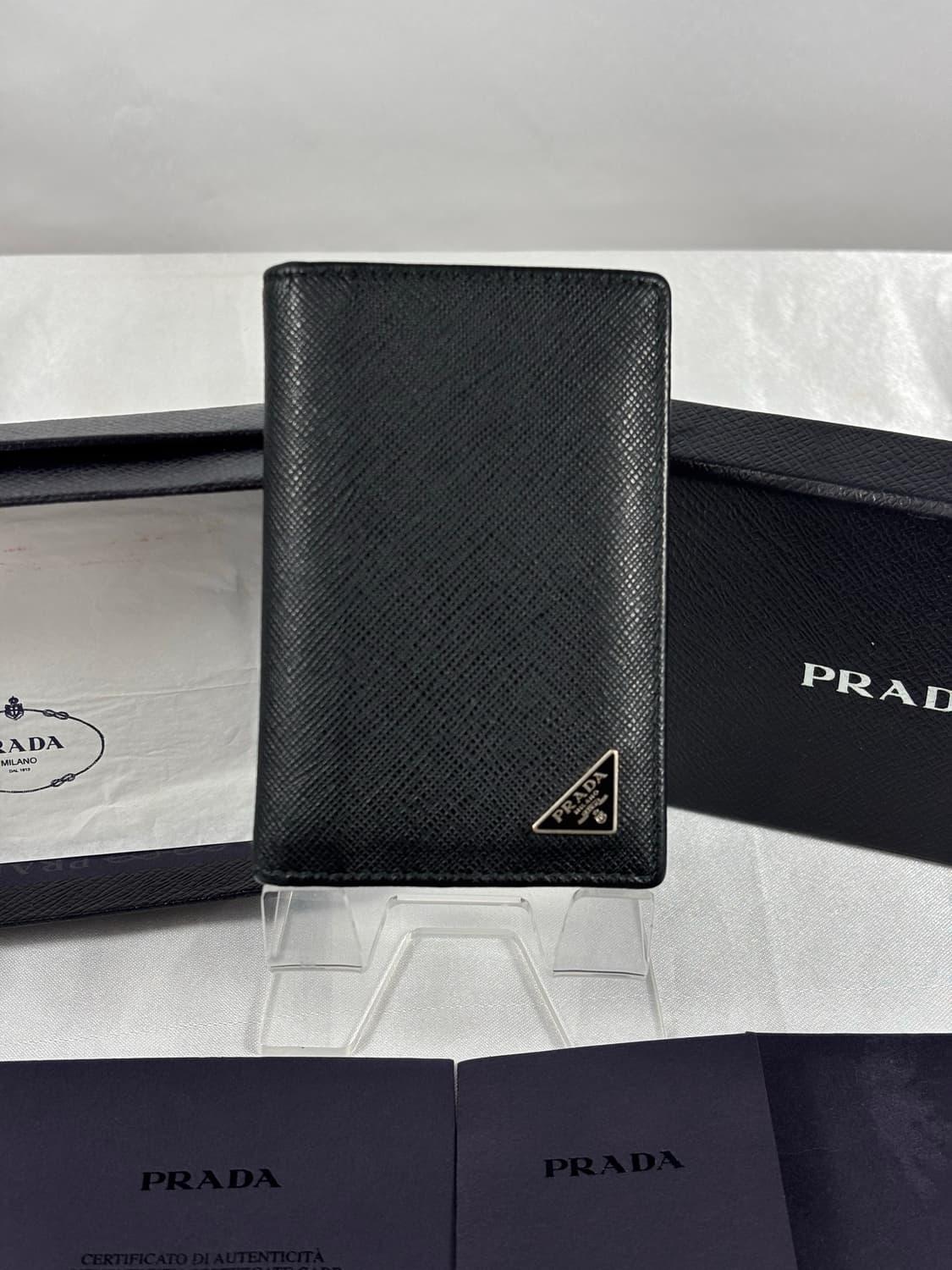 (정품/풀구성)프라다 삼각로고 오거나이저 카드지갑 블랙 상품이미지2