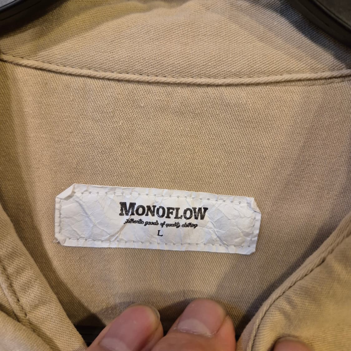 L 모노플로우 베이지 면 반팔셔츠  상품이미지3