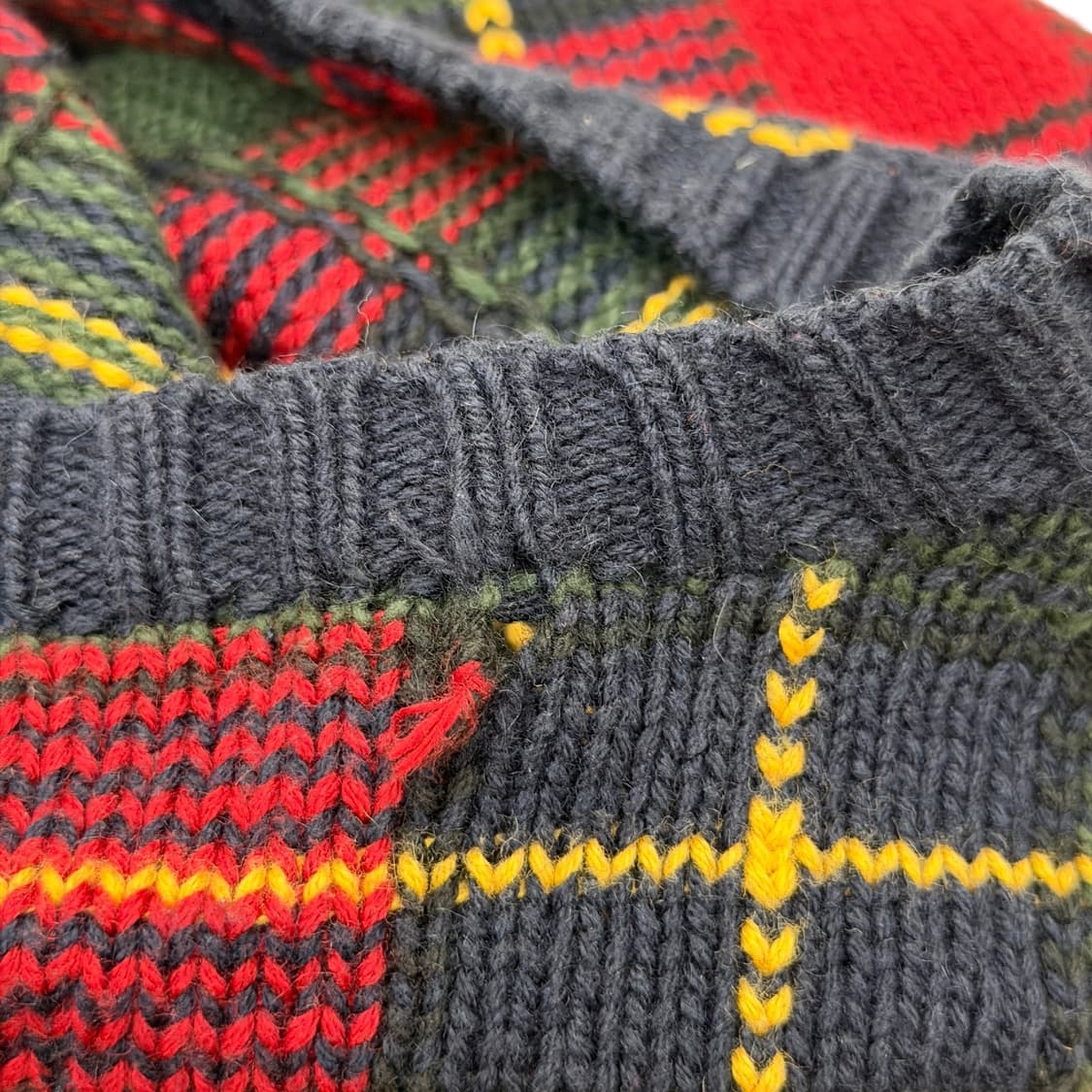 폴로 랄프로렌 엘보패치 타탄체크 코튼 캐시미어 니트 L 상품이미지5