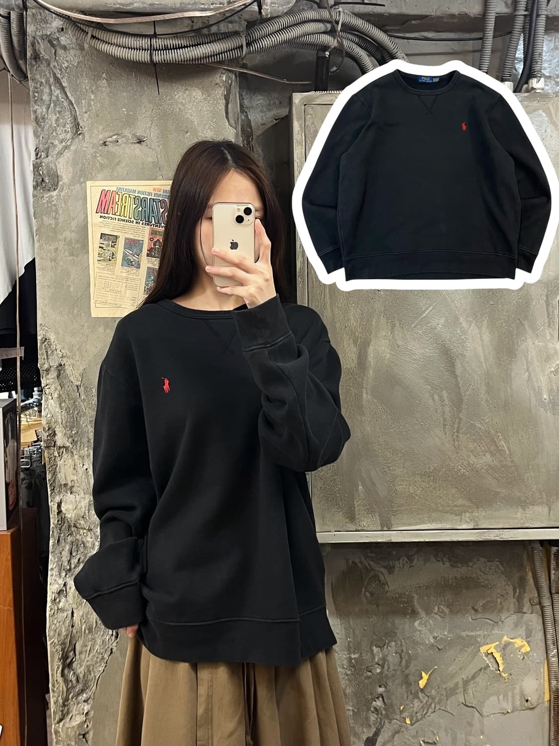 폴로 랄프로렌 맨투맨 블랙 XL #csz985 상품이미지1