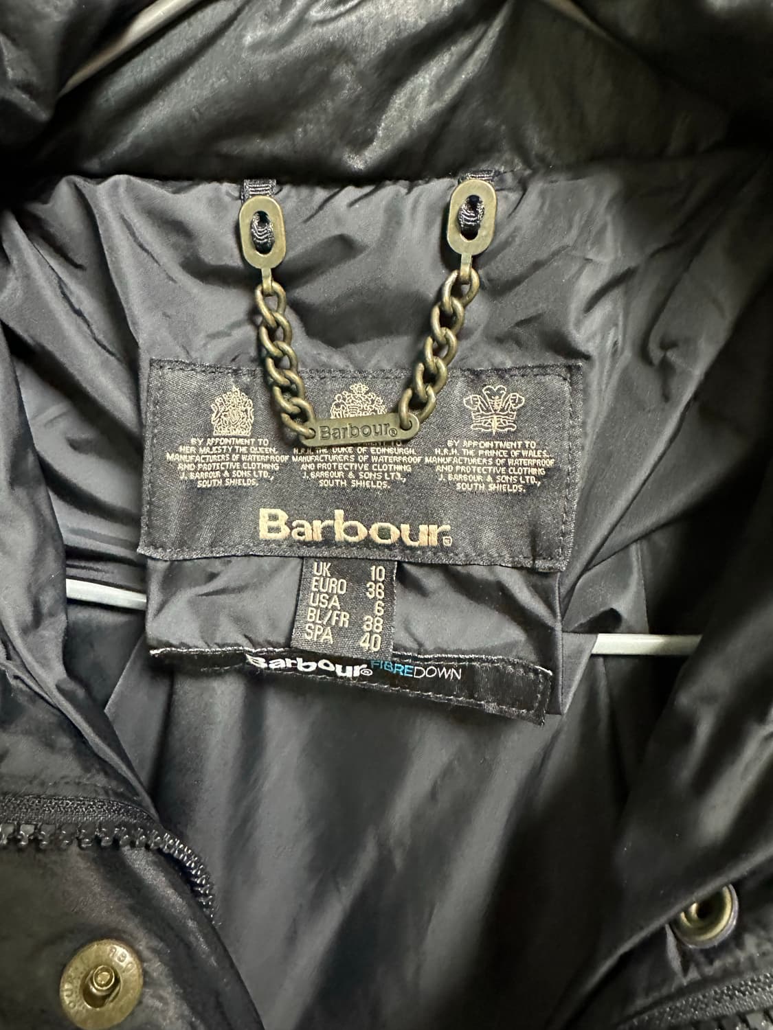 바버 인터내셔널 퀼팅 자켓 블랙 UK10 상품이미지5