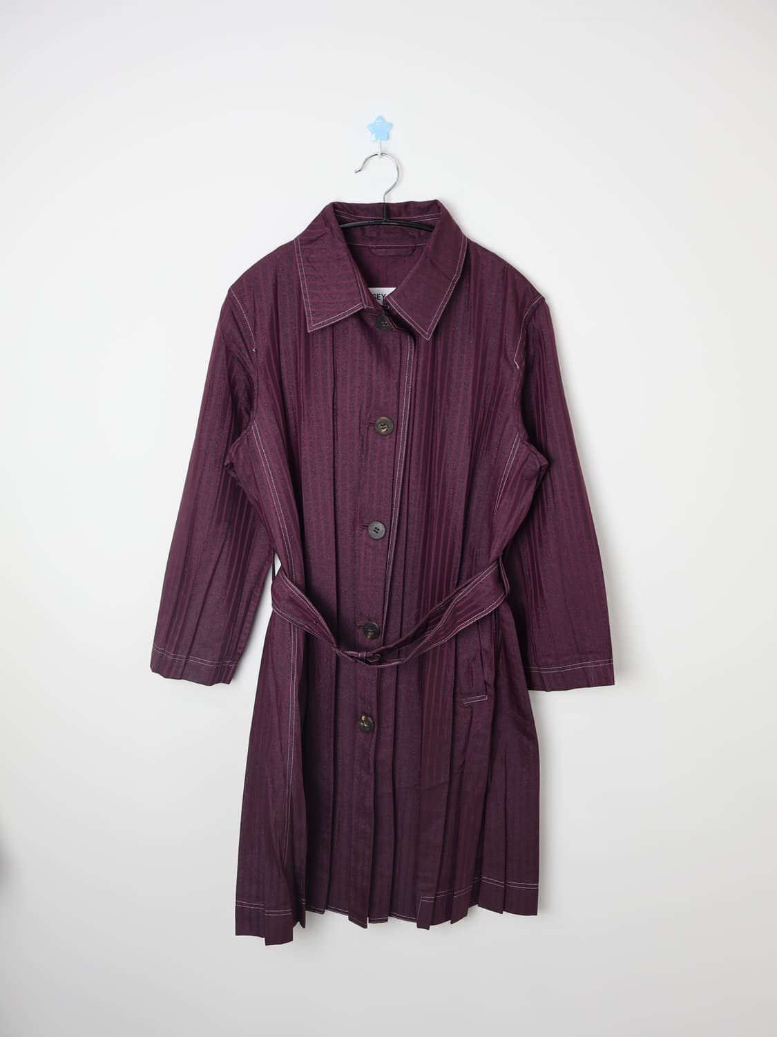Issey Miyake Pleated Stripe Coat Dress 상품이미지1