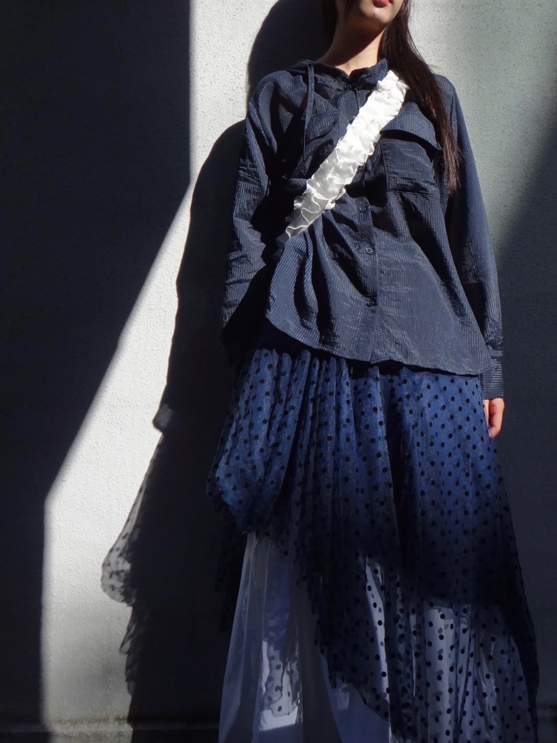 Stripe whimsical hoody top / navy 상품이미지6