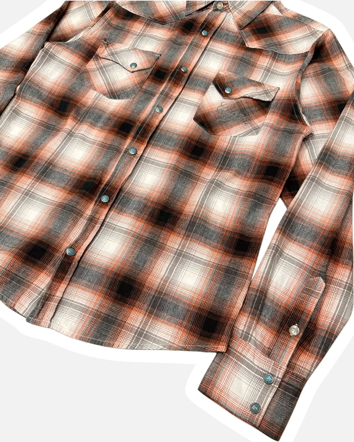 embroidery western orenge shirt 상품이미지4