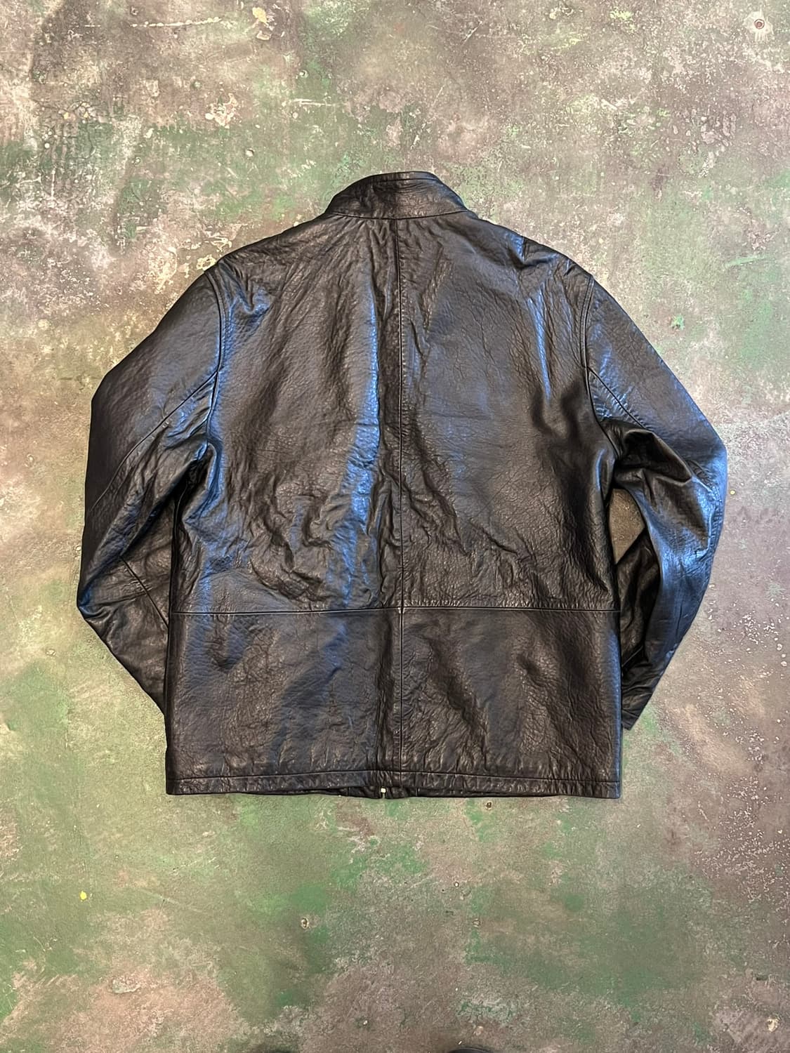 [L] 양가죽 레더 자켓 블랙 미니멀 싱글 라이더 빈티지 가죽 상품이미지9