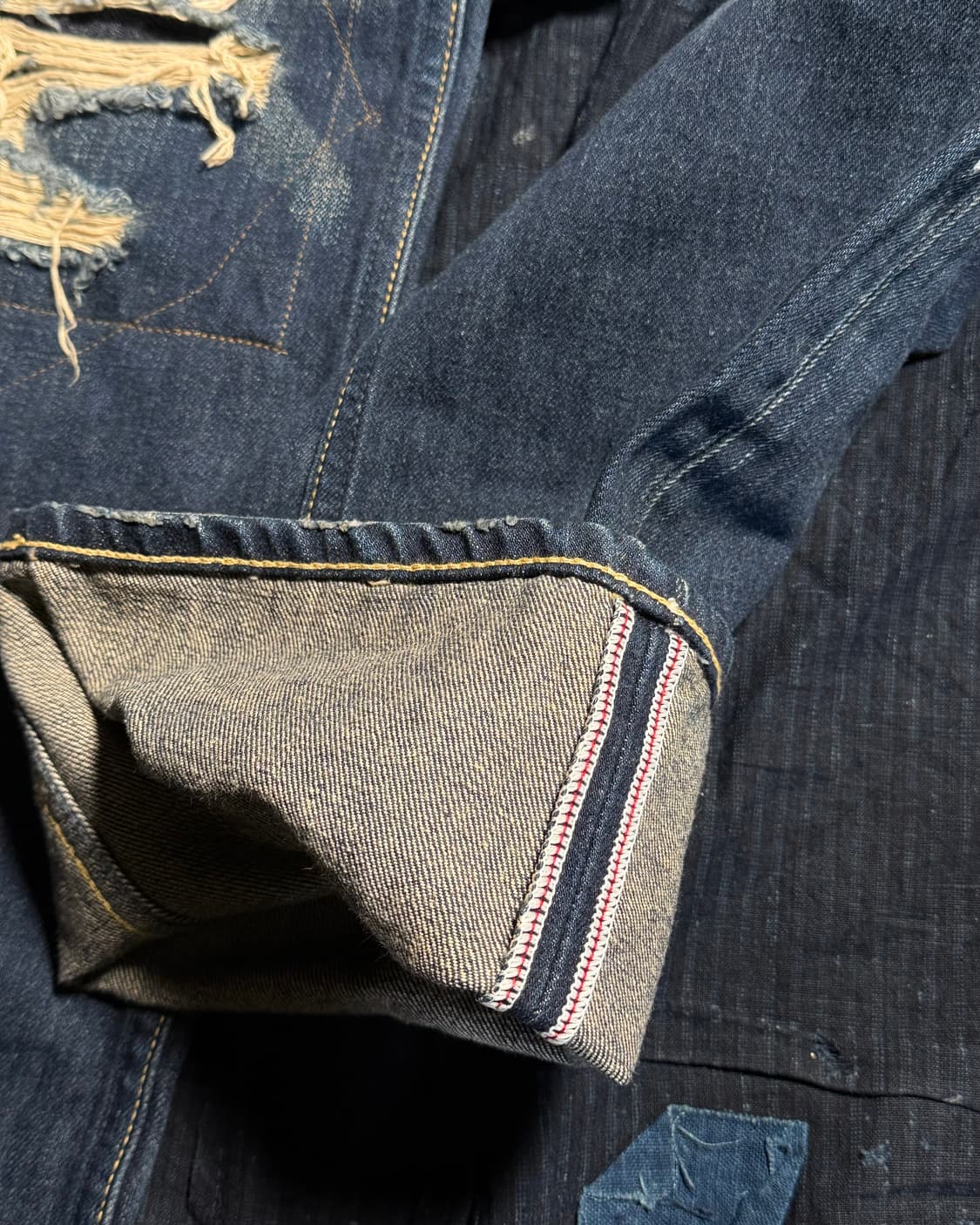 리바이스 슬림&레귤러 테이퍼드핏 페인팅 데미지 데님 팬츠 32 상품이미지5