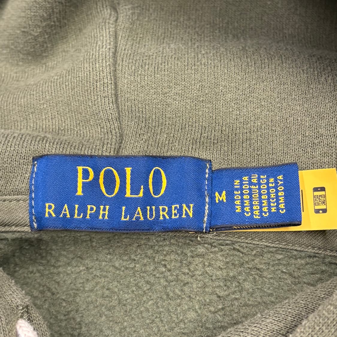 M 폴로랄프로렌 카키 기모 후드티 상품이미지4