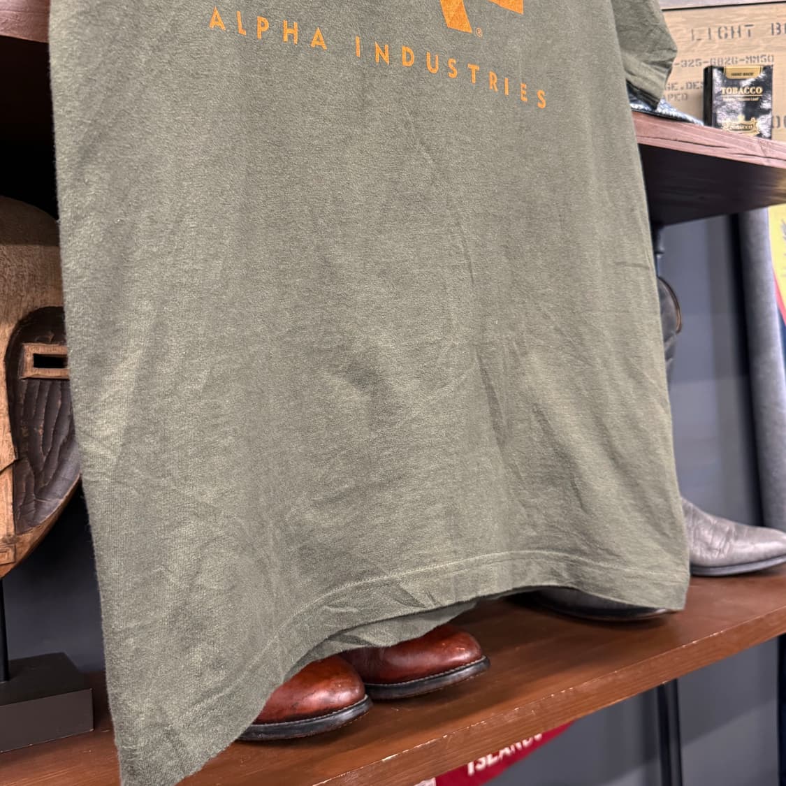 알파 인더스트리 시그니처 심볼 프린팅 반팔 티셔츠 올리브 N843   상품이미지4