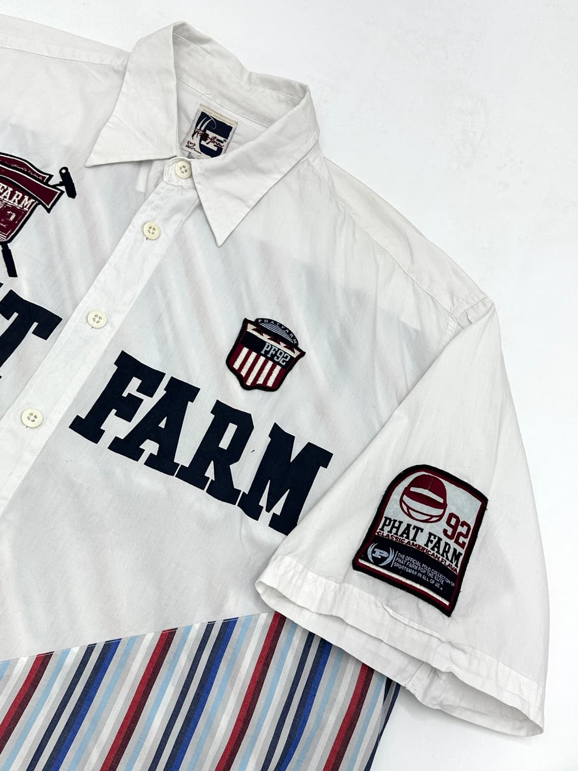 PHAT FARM 빅로고 스트라이프 힙합 반팔 셔츠 상품이미지3