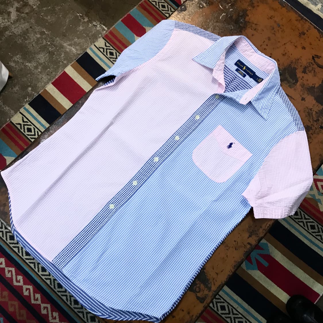 폴로랄프로렌 크레이지 패턴 시어서커 반팔 셔츠 남방 남성 105 사이즈 상품이미지2