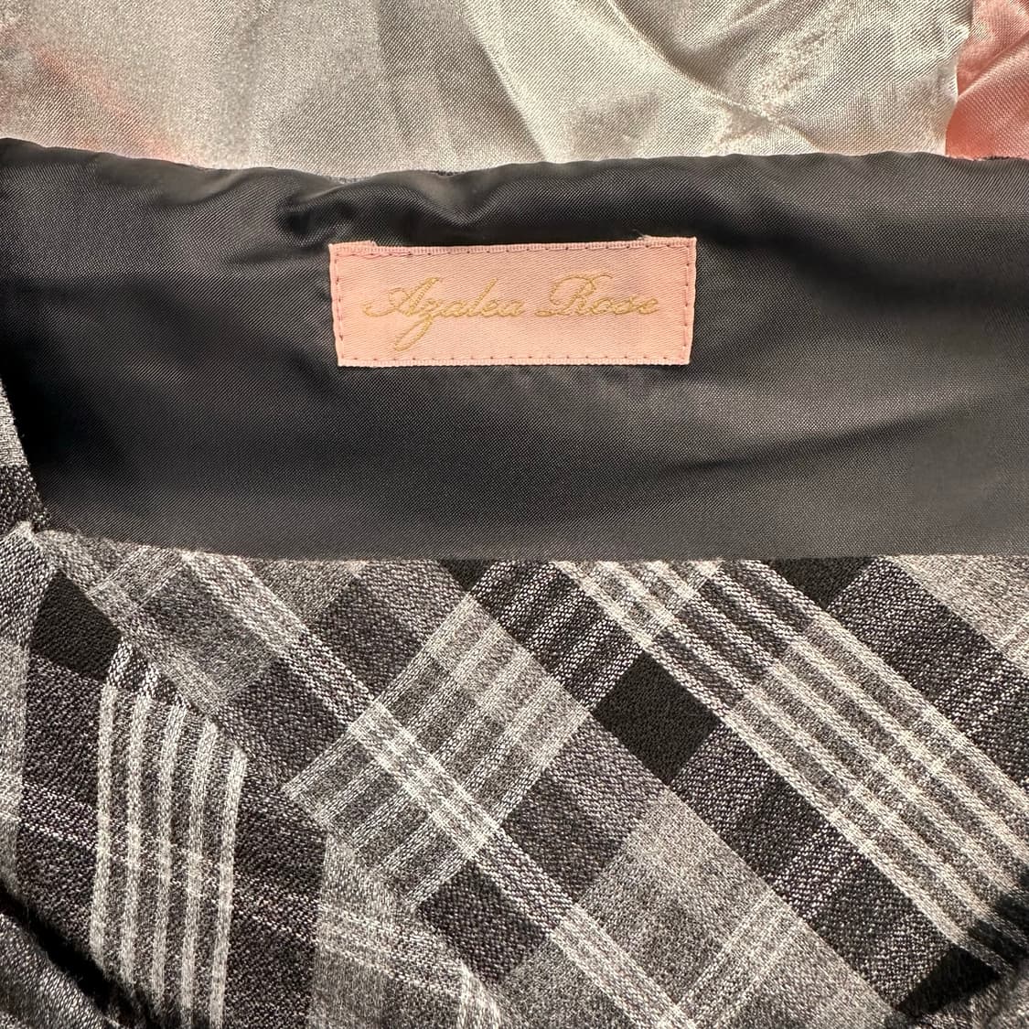Black Gray Plaid Check Ribbon Dress  상품이미지7