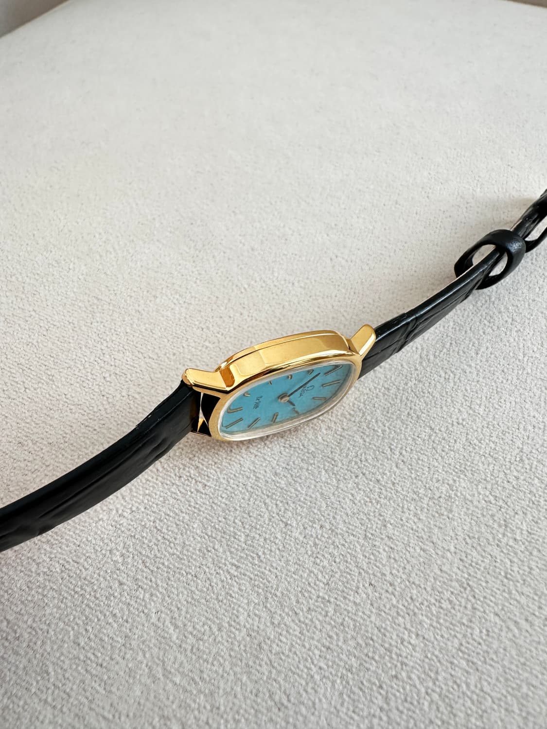 정품 오메가 수동 625 엘립스 이청아 드빌 터키블루 금장 여자 시계 상품이미지9